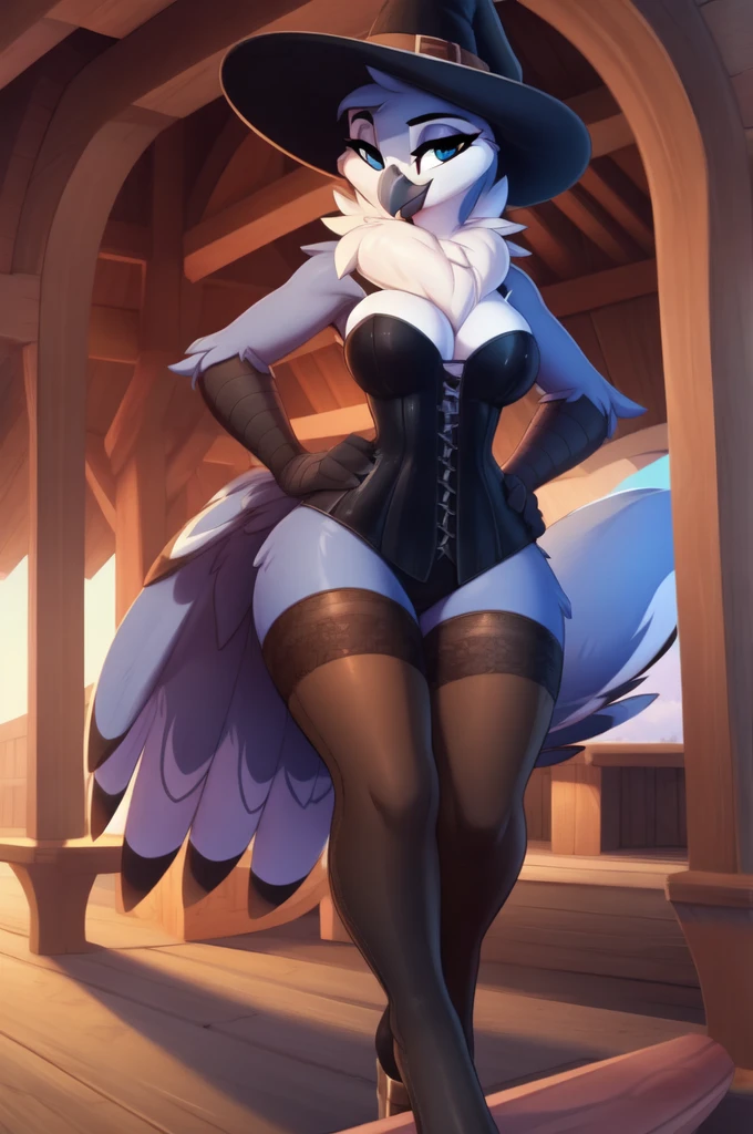 female focus, 8k quality, 3d render, digital art, female owl, hi res,soft shading,good anatomy, feathered tail, (soft shading), 4k, hi res, ((detailed face, detailed)), looking at viewer, uploaded on e621, explicit content, 3d, ((masterpiece)), ((best quality)), ((cinematic lighting)), ((countershading)), ((detailed background)), by hyattlen, by teranen, by fumiko, by Pixelsketcher, by Kilinah, by Coffeesoda, by fluff-kevlar, by r-mk, owl, medieval, fantasy, neck fluff, neck fur, solo, fantasy, female, Avian, neck tuft, big eyes, Feathers, bird feets, bird feather tail, anthro, thick thighs, wide hips, wide hips, huge thighs, huge hips, curvy, big thighs, bottom-heavy, standing, halloween, witch, witch hat, brown leather, pouch, long legs, black gloves, (full body:0.6), black leather, short shoulder cape, corset, long boots, tunic, (countershading)), attractive body, sexy body, curvy body, perfect hourglass figure, mage clothes, mage, pantyhose fishnet, (shot composition; standing + hands on hips +hourglass figure: 1.5) straight legs, by zackarry911, by zaush, (by personalami:0.5),
