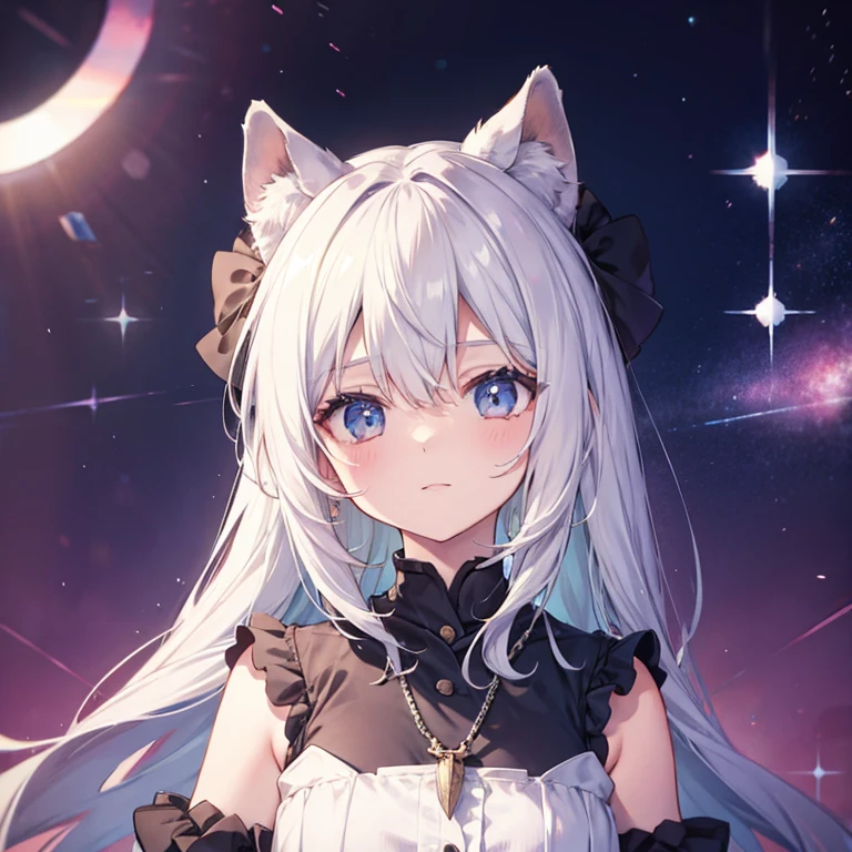 NSFW,7-year-old girl、Young、Witch、Wearing a collar、Very beautiful and Shining Eyes、Shining Eyes、1 girl、Small breasts、Big Mouth、high school girl、Small breasts、Cat ear、Transparent pink short hair、