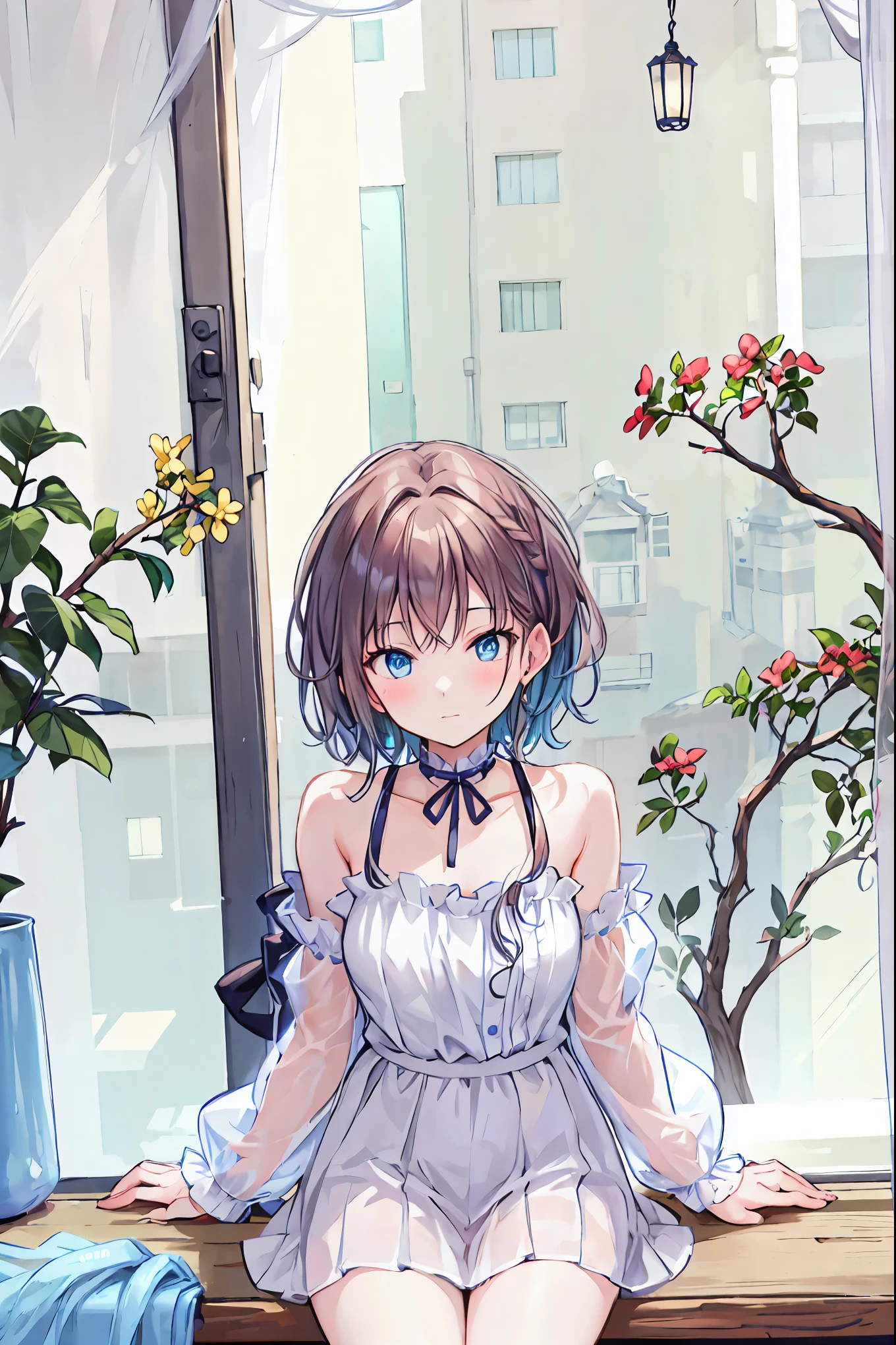 Short hair length girl, beautiful