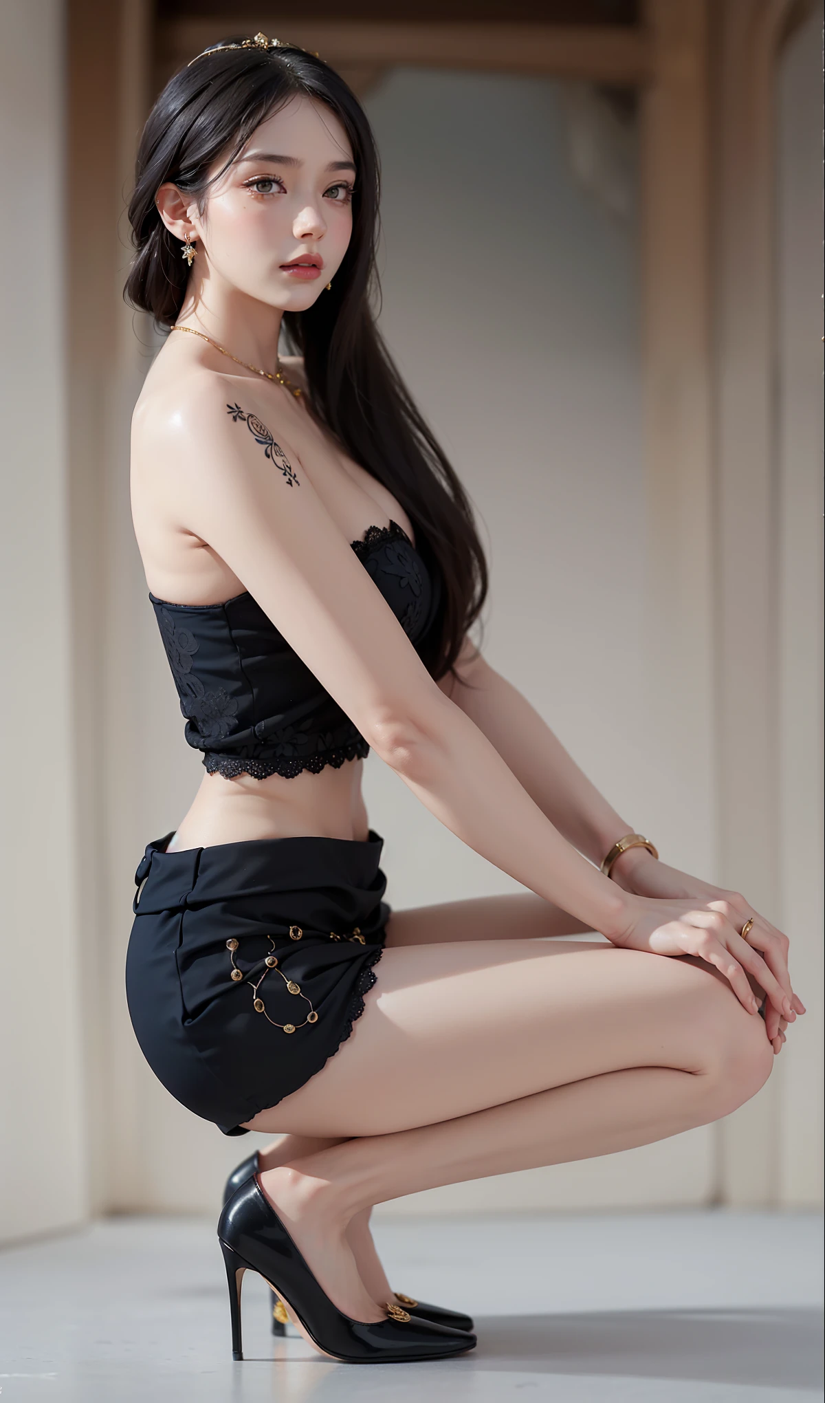 (Very delicate and beautiful:1.2)super model,,Huge seductive mature saggy Big Breasts,Beautiful saggy breasts,voluptuous,【bike shorts】,,【3girls】,,Highest quality, High resolution, 8K,mini skirt,Navy blue frilly sailor suit,Blonde twin tails,ta Style,Right hand bandaged,boots, wide thighs, long legs, long thighs, seductive legs, ((lying down with squatting))