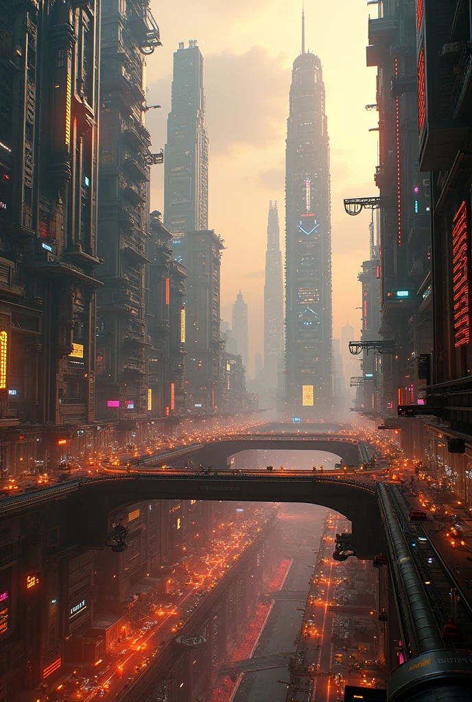 (best quality,8k,highres, masterpiece:1.2), (),ultra-detailed, HDR, UHD, studio lighting, ultra-fine painting, sharp focus, physically-based rendering, extreme detail description, professional, vivid colors, bokeh, portraits, concept artists, warm color palette, dramatic lighting, a cyberpunk cityscape 