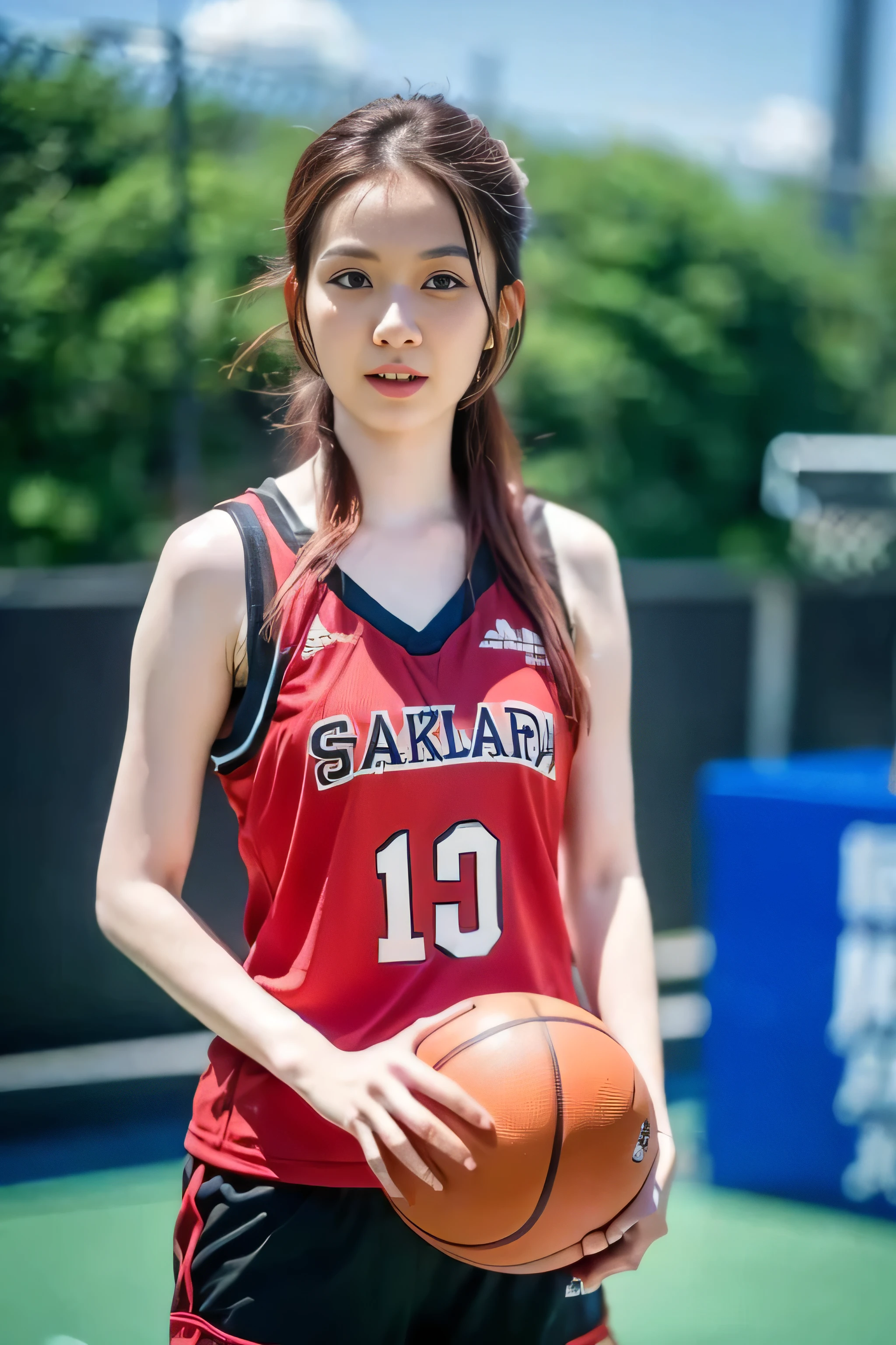 japanese very cute lady playing basketball on the school gymnasium,age20,enter the whole body,RAW photo,women's athletics wear,best quality,realistic, photo-realistic, best quality ,masterpiece,an extremely delicate and beautiful,very realistic,extremely detailed,2k wallpaper, Amazing, finely detail, 8k wallpaper,huge filesize , ultra-detailed, highres, extremely detailed,realistic, 8K, Ultra-High Definition, highest quality, ultra high resolution, (realistic:1.4), High quality texture