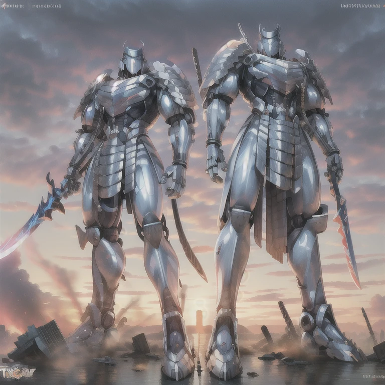 (masterpiece. official art. 8k. best quality. detailed full body. full body.)

(situation 1 : dominating Silver Samurai. Silver Samurai is over 1000 meters long. focus GIANT mechanical Muscular Silver Samurai is trampling the city. Looking down. macro. stomp. Low-angle perspective. emphasizing the immense size.)

(situation 2 :smoke and flames rising from the destruction in the city)

(Additional details 1: wearing a full-face helmet. high-tech bio-mecha armor. real texture material. whole body shines like metal. Wearing cyberpunk mecha. emphasizes the muscles. suit fully made of metal. intricate armor. Robotic suit. suit fully made of metal. cyborg. Powered exoskeleton with the same design as Silver Samurai).

(Additional details 2: (Detailed head. Detailed Body. Detailed abs. gigantic muscles. HYPER MUSCLES. Gigachad Muscular. big muscle. pecs. triceps. traps. unusually developed muscular body. body full of huge muscles. showing off muscles. pectorales enormes. Exaggeratedly huge muscles. huge muscles. long legs.).

(Additional details 3: Spread wings. It has wings. have big wings. The claws are sharp. Sharp teeth. 5 toes.).

(Additional details 5: melee weapon, weapon, armor, plate armor, sword, floating weapon, anthro, knight, clothing, helmet, detailed background, white fur, claws,)

(Silver Samurai, full armor, cyborg, science fiction, combat helmet)
(robot, mecha, holding, holding armor, holding weapon,)