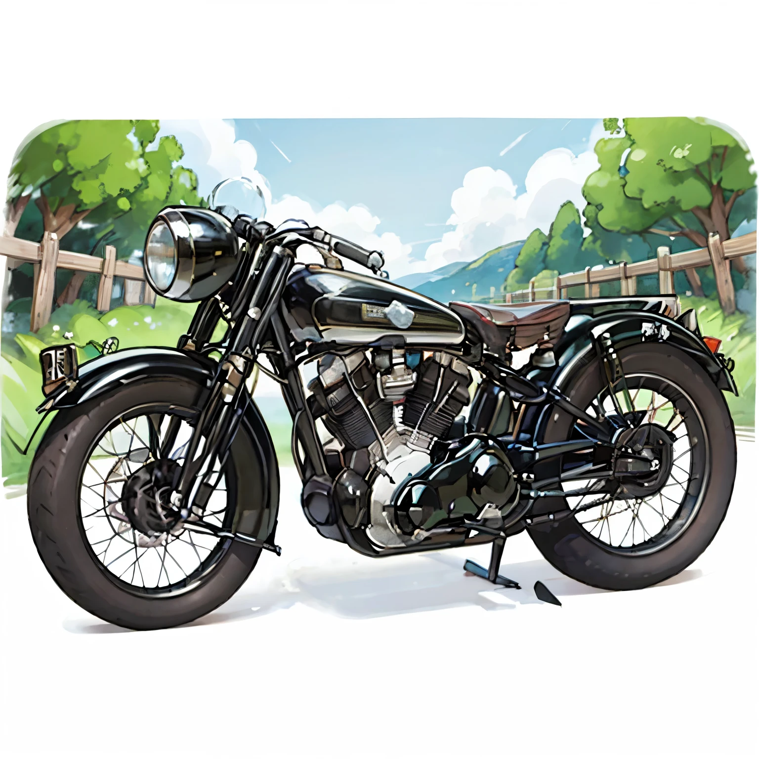 Bluff Superior SS100、(クラシックRiding a motorcycle )、(Vintage Bike、Bluff Superior SS100)、Isle of Man Race、 (Riding a motorcycle:1.2), Beautiful young woman、1、Beautiful Face, Beautiful and delicate eyes, Black Hair, Short Bob Hair, Classic Leather Jacket、Cromwell helmet with goggles、after the rain、English countryside、 Detailed Description、(Please redeem, masterpiece, High resolution)、8k、wallpaper
