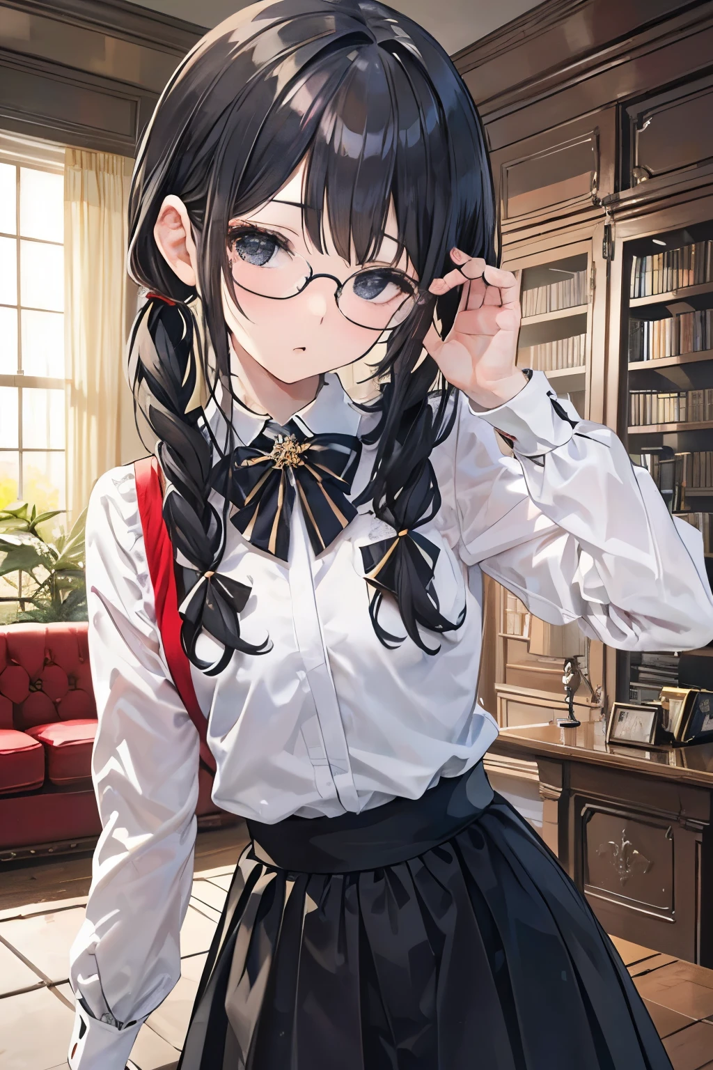 (RAW photos:1.2),high high quality,Beautiful Meticulous Girl,Bunny Girl,Highly detailed eyes and face,beatiful detailed eyes,hugefilesize,A high resolution,8k wallpaper,finely detailled,Highly detailed stock code uniform 8k wallpaper,light in face,电影灯光,16 year old girl,A sexy pose,(photo-realism:1.4),illustratio,ultra-realistic realism,super detailing, tmasterpiece, shift dresses,wears glasses,