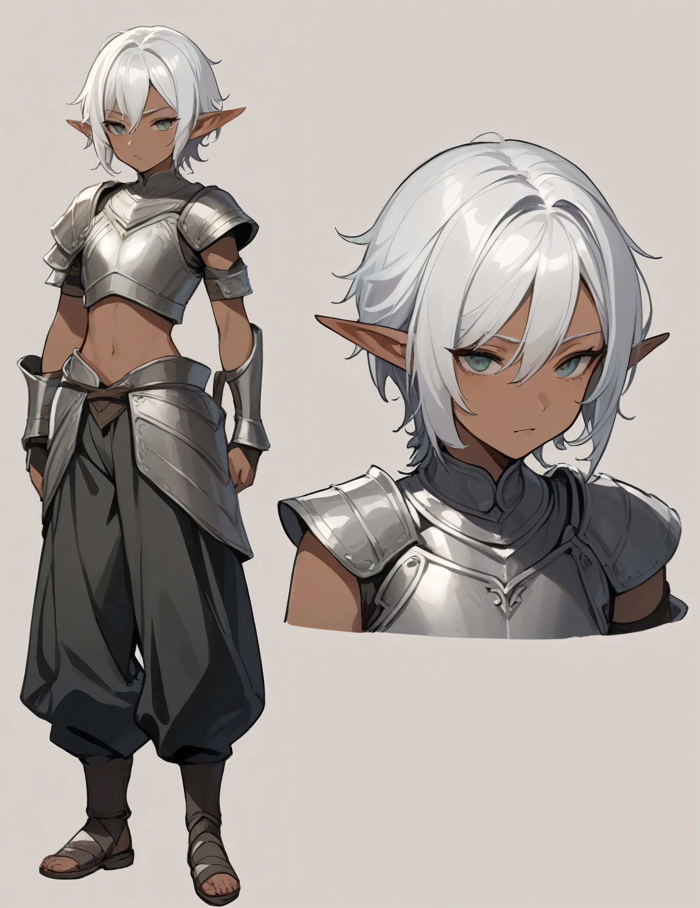 a close up of a person wearing a silver outfit, detailed anime character art, elf boy, detailed character art, ( ( character concept art ) ), by senior character artist, armor, rpg concept art character, elf, elven character with stare, interesting character design, elf knight, rpg character concept art, high quality character design, detailed character design