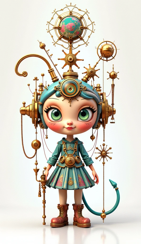 anatomically correct, full body, anime style long shot:1.4, a whimsical steampunk girl with ADHD, intricate gears and mechanisms, copper and brass accents, vibrant colors, fantasy elements, detailed portrait, Dramatic lighting, surreal atmosphere, digital art, cinematic composition, hyperdetailed, Artstation, concept art. (Better quality,4k,8K,High resolution,masterpiece:1.2),Ultra detailed,sharp focus,(realistic,photorealistic,photo-realistic:1.37),very detailed face,extremely detailed facial features,hyper realistic skin texture,extremely fine details,intricate details, detailed eyes,Detailed nose,detailed lips,Detailed facial expressions,intricate facial anatomy,bright lighting, dramatic lighting,changing lighting,Cinematographic lighting,chiaroscuro lighting,dramatic shadows,dramatic moments, vivid colors,intense colors,Deep contrast,cinematic depth of field,film composition,cinematic camera angle