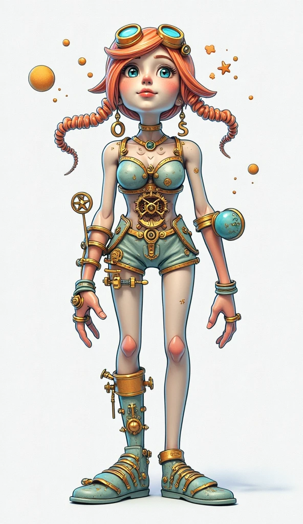 anatomically correct, full body, anime style long shot:1.4, a whimsical steampunk girl with ADHD, intricate gears and mechanisms, copper and brass accents, vibrant colors, fantasy elements, detailed portrait, Dramatic lighting, surreal atmosphere, digital art, cinematic composition, hyperdetailed, Artstation, concept art. (Better quality,4k,8K,High resolution,masterpiece:1.2),Ultra detailed,sharp focus,(realistic,photorealistic,photo-realistic:1.37),very detailed face,extremely detailed facial features,hyper realistic skin texture,extremely fine details,intricate details, detailed eyes,Detailed nose,detailed lips,Detailed facial expressions,intricate facial anatomy,bright lighting, dramatic lighting,changing lighting,Cinematographic lighting,chiaroscuro lighting,dramatic shadows,dramatic moments, vivid colors,intense colors,Deep contrast,cinematic depth of field,film composition,cinematic camera angle