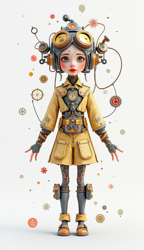 anatomically correct, full body, anime style long shot:1.4, a whimsical steampunk girl with ADHD, intricate gears and mechanisms, copper and brass accents, vibrant colors, fantasy elements, detailed portrait, Dramatic lighting, surreal atmosphere, digital art, cinematic composition, hyperdetailed, Artstation, concept art. (Better quality,4k,8K,High resolution,masterpiece:1.2),Ultra detailed,sharp focus,(realistic,photorealistic,photo-realistic:1.37),very detailed face,extremely detailed facial features,hyper realistic skin texture,extremely fine details,intricate details, detailed eyes,Detailed nose,detailed lips,Detailed facial expressions,intricate facial anatomy,bright lighting, dramatic lighting,changing lighting,Cinematographic lighting,chiaroscuro lighting,dramatic shadows,dramatic moments, vivid colors,intense colors,Deep contrast,cinematic depth of field,film composition,cinematic camera angle