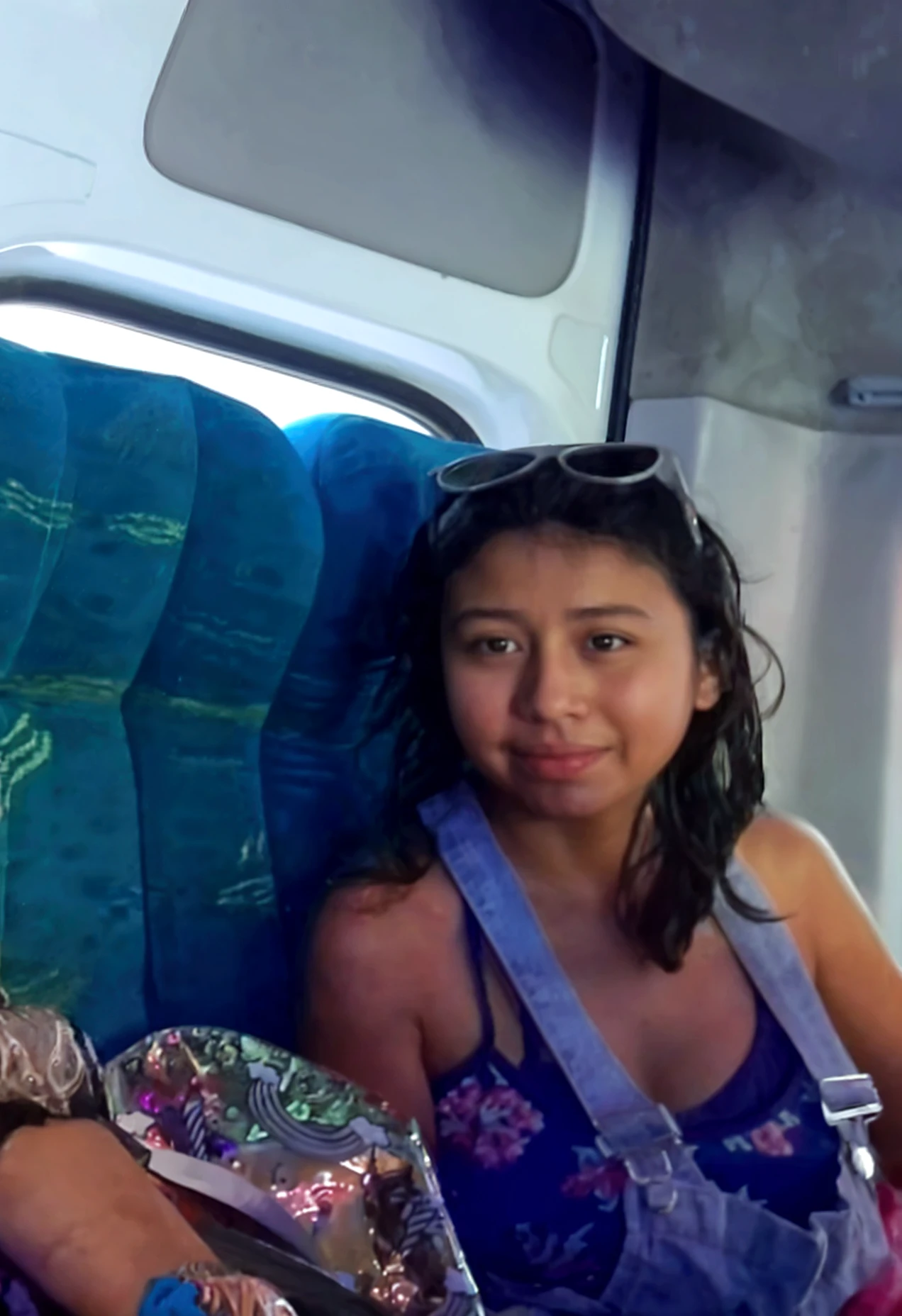 Indigenous 18 years old girl on a ferry boat
