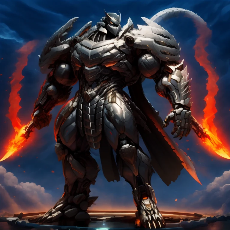 - Silver Samurai
- masterpiece. official art. 8k. best quality. detailed full body. full body.
- dominating Silver Samurai. Silver Samurai is over 1000 meters long. focus GIANT mechanical Muscular Silver Samurai is trampling the city. Looking down. macro. stomp. Low-angle perspective. emphasizing the immense size.
- smoke and flames rising from the destruction in the city)
- wearing a full-face helmet. high-tech bio-mecha armor. real texture material. whole body shines like metal. Wearing cyberpunk mecha. emphasizes the muscles. suit fully made of metal. intricate armor. Robotic suit. suit fully made of metal. cyborg. Powered exoskeleton with the same design as Silver Samurai.
- Detailed head. Detailed Body. Detailed abs. gigantic muscles. HYPER MUSCLES. Gigachad Muscular. big muscle. pecs. triceps. traps. unusually developed muscular body. body full of huge muscles. showing off muscles. pectorales enormes. Exaggeratedly huge muscles. huge muscles. long legs.
-NJfurry. silver samurai wears a long silver cloak.The claws are sharp. 5 toes.
- melee weapon, weapon, armor, plate armor, sword, floating weapon, anthro, knight, clothing, helmet, detailed background, white fur, claws, dragon pauldron,
- Silver Samurai, full armor, cyborg, science fiction, combat helmet,
- robot, mecha, holding, holding armor, holding weapon
- by null-ghost
-