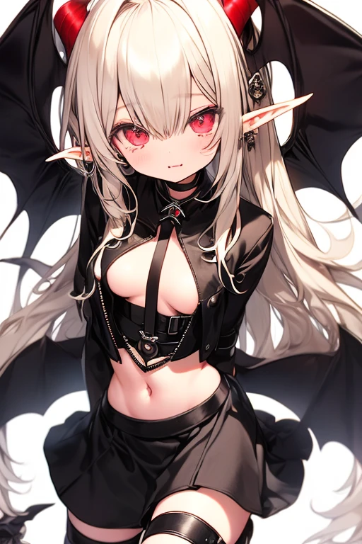 (Highest quality,Very detailed,High resolution:1.2),One Girl,Gray Hair,The most beautiful girl in human history,暗い red eyes (暗いred eyes:1.1),さみし気な aura(aura:1.1),(mysterious,Ghostly:1.1) atmosphere,Looks like half a demon,(Demonic traits,Demonic traits),(Elaborate,wonderful) Earrings,Underexposed eyes,D cup breasts,Small Ass,Black Stockings,girdle,mini skirt,Red camisole,Long coat,It has huge bat-like wingspan of 6 metres,A big full moon shines in the dark night sky