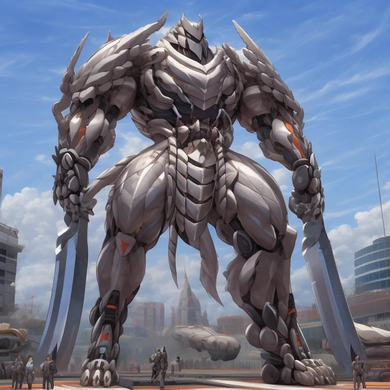 (masterpiece. official art. 8k. best quality. detailed full body. full body.)

(situation 1 : dominating Platinum_Dragon_Lord_Armor. Platinum_Dragon_Lord_Armor is over 1000 meters long. focus GIANT mechanical Muscular Platinum_Dragon_Lord_Armor is trampling the city. Looking down. macro. stomp. Low-angle perspective. emphasizing the immense size.)

(situation 2 :smoke and flames rising from the destruction in the city)

(Additional details 1: wearing a full-face helmet. high-tech bio-mecha armor. real texture material. whole body shines like metal. Wearing cyberpunk mecha. emphasizes the muscles. suit fully made of metal. intricate armor. Robotic suit. suit fully made of metal. cyborg. Powered exoskeleton with the same design as Platinum_Dragon_Lord_Armor).

(Additional details 2: (Detailed head. Detailed Body. Detailed abs. gigantic muscles. HYPER MUSCLES. Gigachad Muscular. big muscle. pecs. triceps. traps. unusually developed muscular body. body full of huge muscles. showing off muscles. pectorales enormes. Exaggeratedly huge muscles. huge muscles. long legs.).

(Additional details 3: Spread wings. It has wings. have big wings. The claws are sharp. Sharp teeth. 5 toes.).

(Additional details 4: SILVER color hyper penis. hyper SILVER penis. big penis)