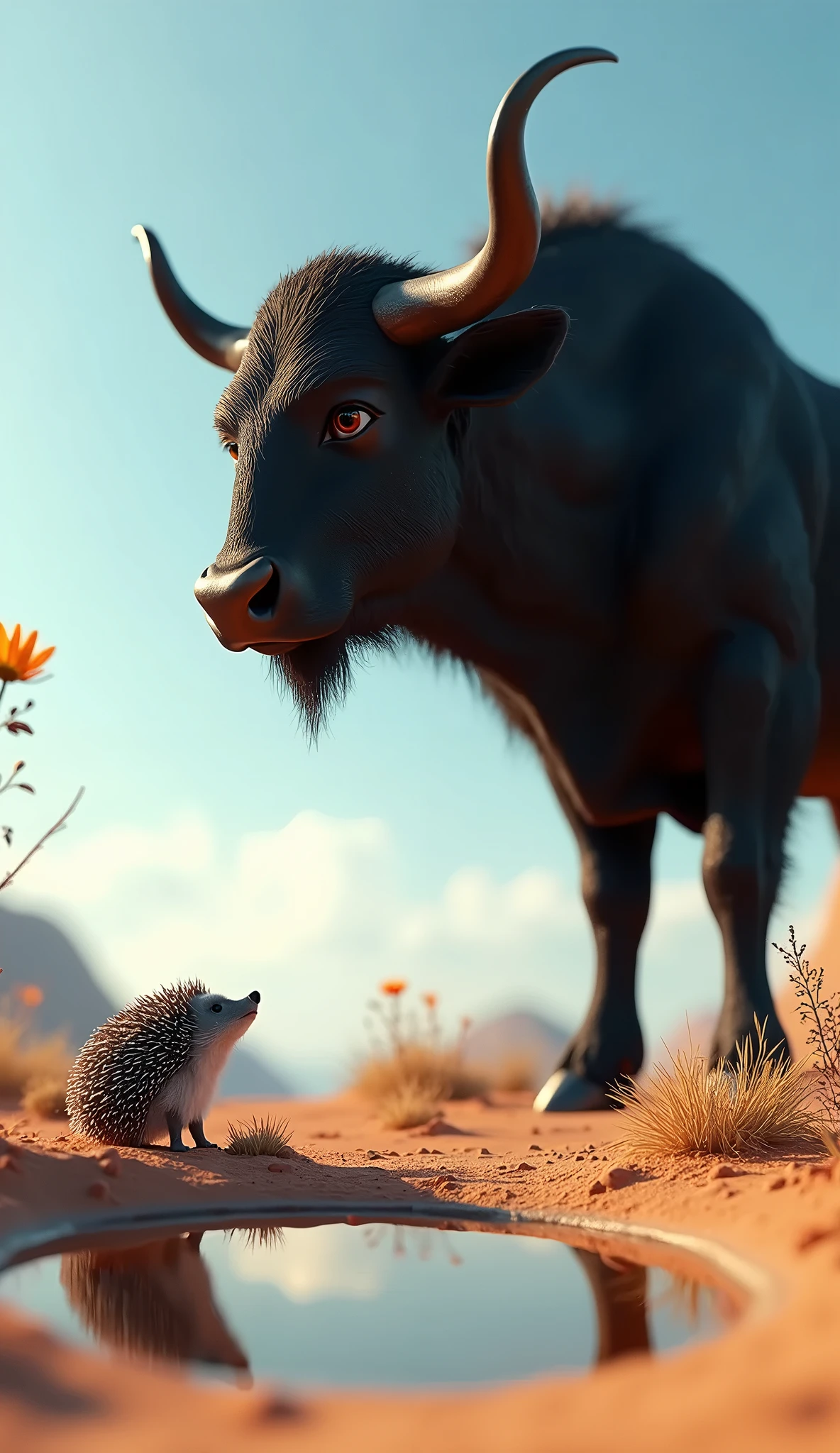 anthropomorphic Tauren, Fluffy, high resolution, realistic, Soft, 4K, upscales, high detail, Delicate fur, ((The tail in the right place)), colorful meadow, shaggy, green eyes, bovine face, bovine snout, bovine tail, realistic fur, ((peeking at viewer)), huge fluffy ears, 1 tail, hyper nipples, presenting canine pussy, lifted arched cow tail, dripping pussy, ass sticking out, looking back at viewer, long nipples, two arms, two hands, hyper canine pussy, perfect pupils, tight canine pussy, puffy canine pussy, lying down on side, bedroom eyes, 2 huge cloven hooves, hyper areola, hair-bun, blushing, long nipples, erect nipples, well lit bright eyes, flowers field, black fur, black body, pussy squirting, wet canine pussy, lifted leg