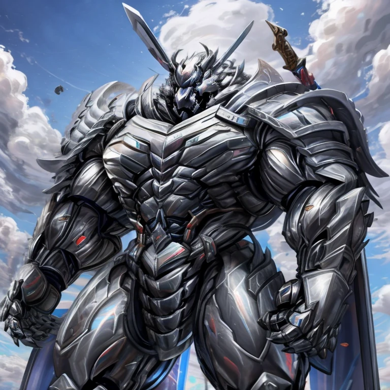 - Silver Samurai
- masterpiece. official art. 8k. best quality. detailed full body. full body.

- dominating Silver Samurai. Silver Samurai is over 1000 meters long. focus GIANT mechanical Muscular Silver Samurai is trampling the city. Looking down. macro. stomp. Low-angle perspective. emphasizing the immense size.

- smoke and flames rising from the destruction in the city)

- wearing a full-face helmet. high-tech bio-mecha armor. real texture material. whole body shines like metal. Wearing cyberpunk mecha. emphasizes the muscles. suit fully made of metal. intricate armor. Robotic suit. suit fully made of metal. cyborg. Powered exoskeleton with the same design as Silver Samurai.

- Detailed head. Detailed Body. Detailed abs. gigantic muscles. HYPER MUSCLES. Gigachad Muscular. big muscle. pecs. triceps. traps. unusually developed muscular body. body full of huge muscles. showing off muscles. pectorales enormes. Exaggeratedly huge muscles. huge muscles. long legs.

-NJfurry. silver samurai wears a long silver cloak.The claws are sharp. 5 toes.

- SILVER color hyper penis. hyper SILVER penis. big penis,

- melee weapon, weapon, armor, plate armor, sword, floating weapon, anthro, knight, clothing, helmet, detailed background, white fur, claws, dragon pauldron,

- Silver Samurai, full armor, cyborg, science fiction, combat helmet, 
- robot, mecha, holding, holding armor, holding weapon

- by null-ghost
- blaidd (elden ring)