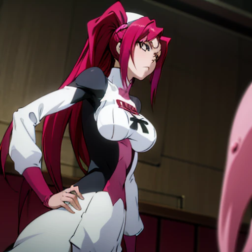 anime girl with red hair and white hat standing in the room, rule 34, Ikki Tousen, meat anime style, boobs, humanoid pink female squid girl, only, gasped, Udonai-Inaba travel, meat, top rating on pixiv, Yuri Misaki, Revy Black Lagoon, ponytail, big black guy fucks girl , black dick, Correct anatomy, Double check your anatomy, girl in a dress