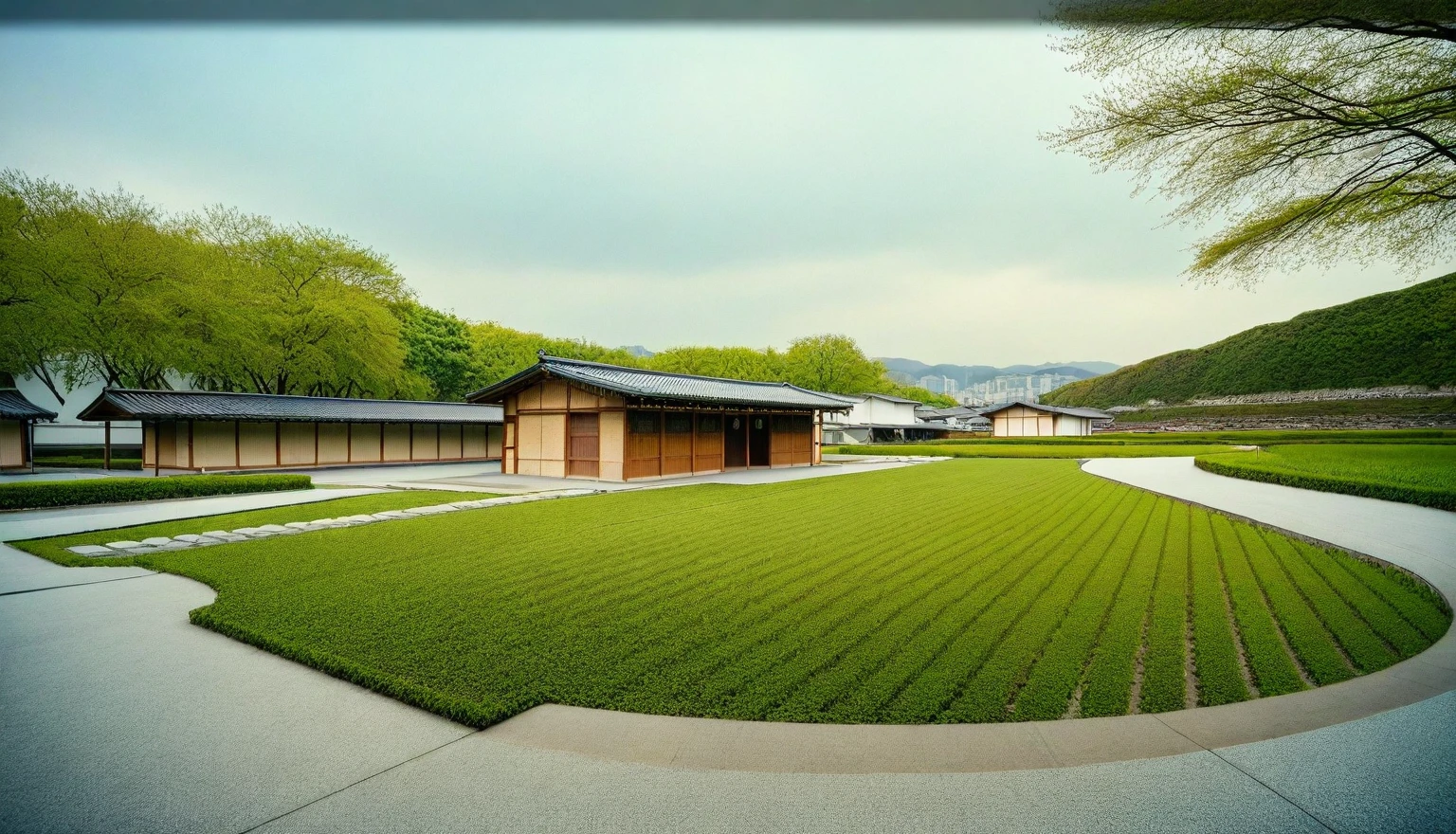 modern craft resort, sakura trees, greenery landscape, in the center of city, crowded people, clear sky, day light time, warm lighting RAW Photo, RAW texture, Super Realistic, 32K UHD, DSLR, soft lighting, high quality, film rating, Fujifilm XT3, ( many crowd of japanese people with kimono : 1.3)  in front of building, Highlight insanely beautiful Japanese woman, wearing traditional Japanese clothing; Tokyo crowd, early morning busy street scene, dynamic action poses, extremely happy festive moment, fashio photography, Holga photography, analog camera, lo-fi, detailed composition, cinematic lighting, cyclorama effect, fashion shoot.