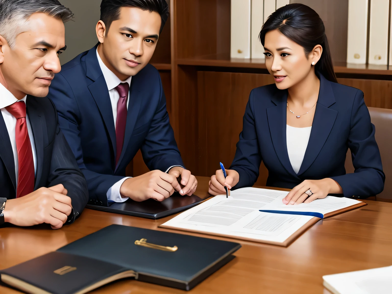 lawyer discussing with married couple