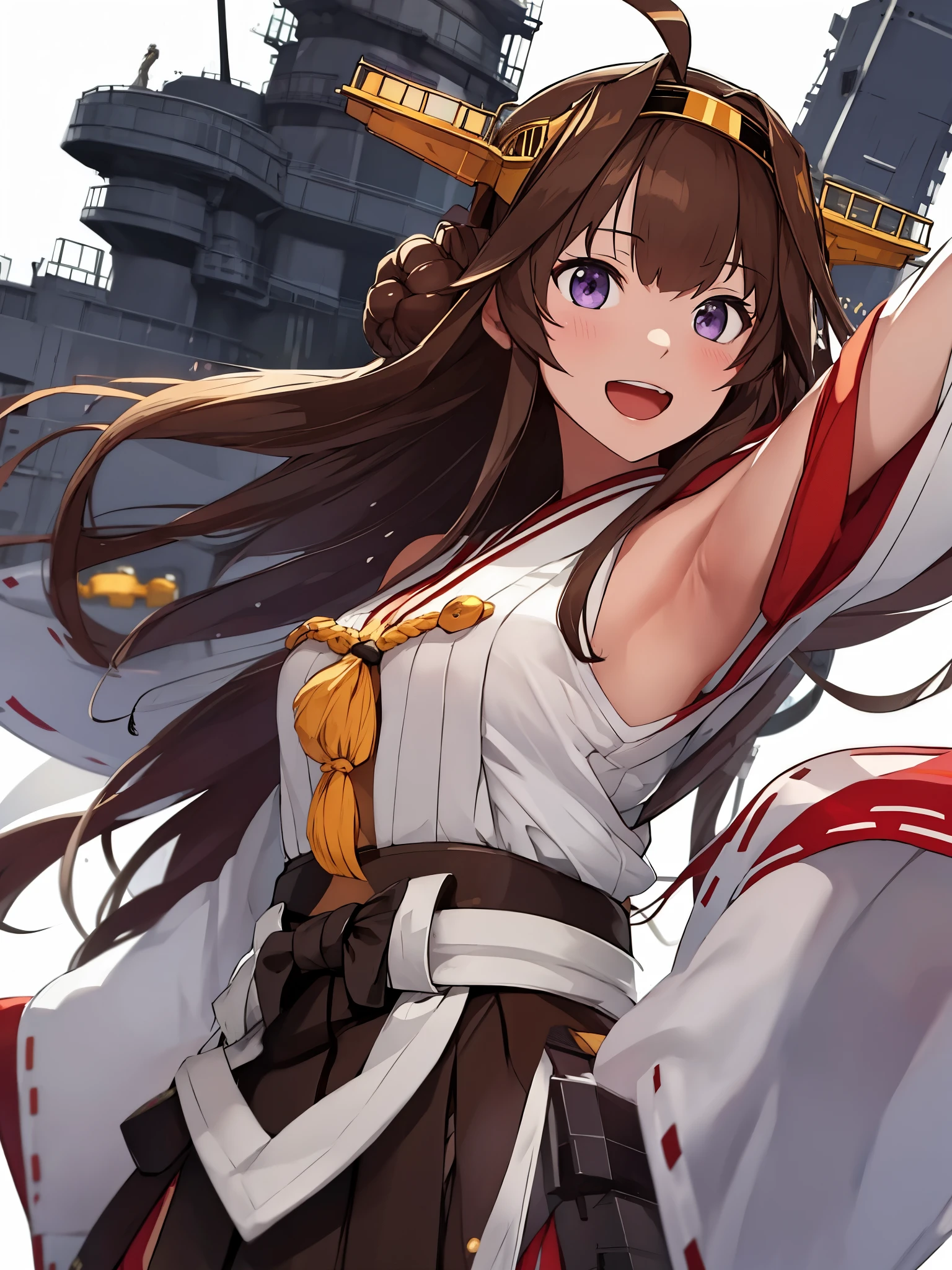 Best Quality,masterpiece,Beautiful older sister,Ahoge,Exquisite breasts,Kantai Collection,King Kong,Armpit,Oh, so cute,Leading the Admiral Lovers,