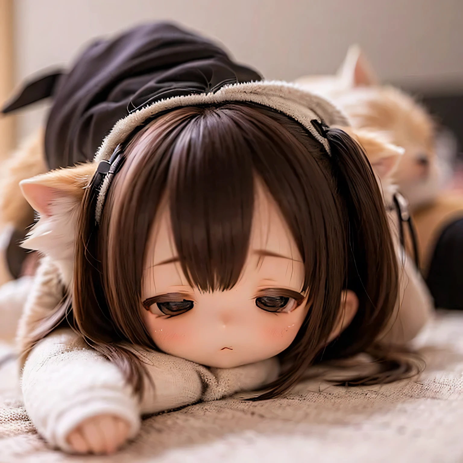 
Shiba Inu Girl Chibi Pajamas、Sleeping in bed