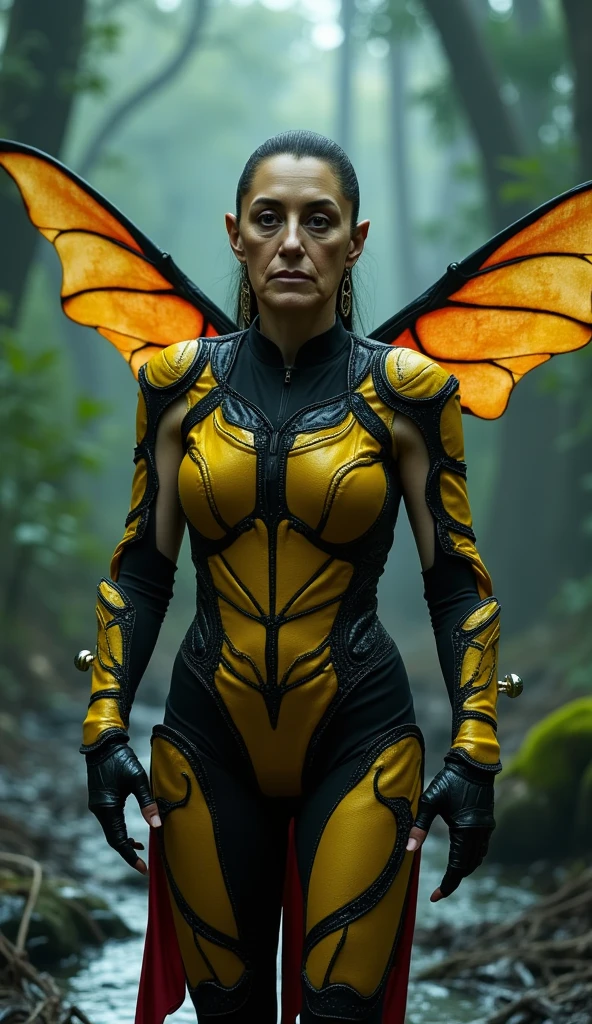 (highest quality,4K,8k,High resolution,masterpiece:1.2),Very detailed,(Realistic,photoRealistic,photo-Realistic:1.37),In the depths of the forest, under the veil of twilight, there exists a creature born of nightmares. Its form is a grotesque fusion of beauty and terror. Imagine the graceful curves of a woman's body, adorned with smooth, alabaster skin, now marred by the sinister presence of a wasp's anatomy.
From her slender shoulders sprout the wings of a mighty hornet, their translucent membranes shimmering in the dim light. Her delicate fingers morph into the sharp, needle-like appendages of the insect, dripping with venomous malice. Eyes, once pools of captivating allure, now gleam with the predatory glare of the hive's queen.
Yet, the horror does not end there. The creature's abdomen swells with the pulsating form of a monstrous nest, each cell teeming with the buzzing life of a thousand stingers. With every movement, the hum of impending doom fills the air, sending shivers down the spines of any who dare to witness this abomination.
She moves with an unsettling grace, a deadly dance of elegance and death. Her presence is a chilling reminder of nature's dark side, where beauty and horror merge into a singular, terrifying entity. This, dear reader, is the embodiment of fear itself—a haunting vision of a woman consumed by the venomous embrace of the hornet's curse.