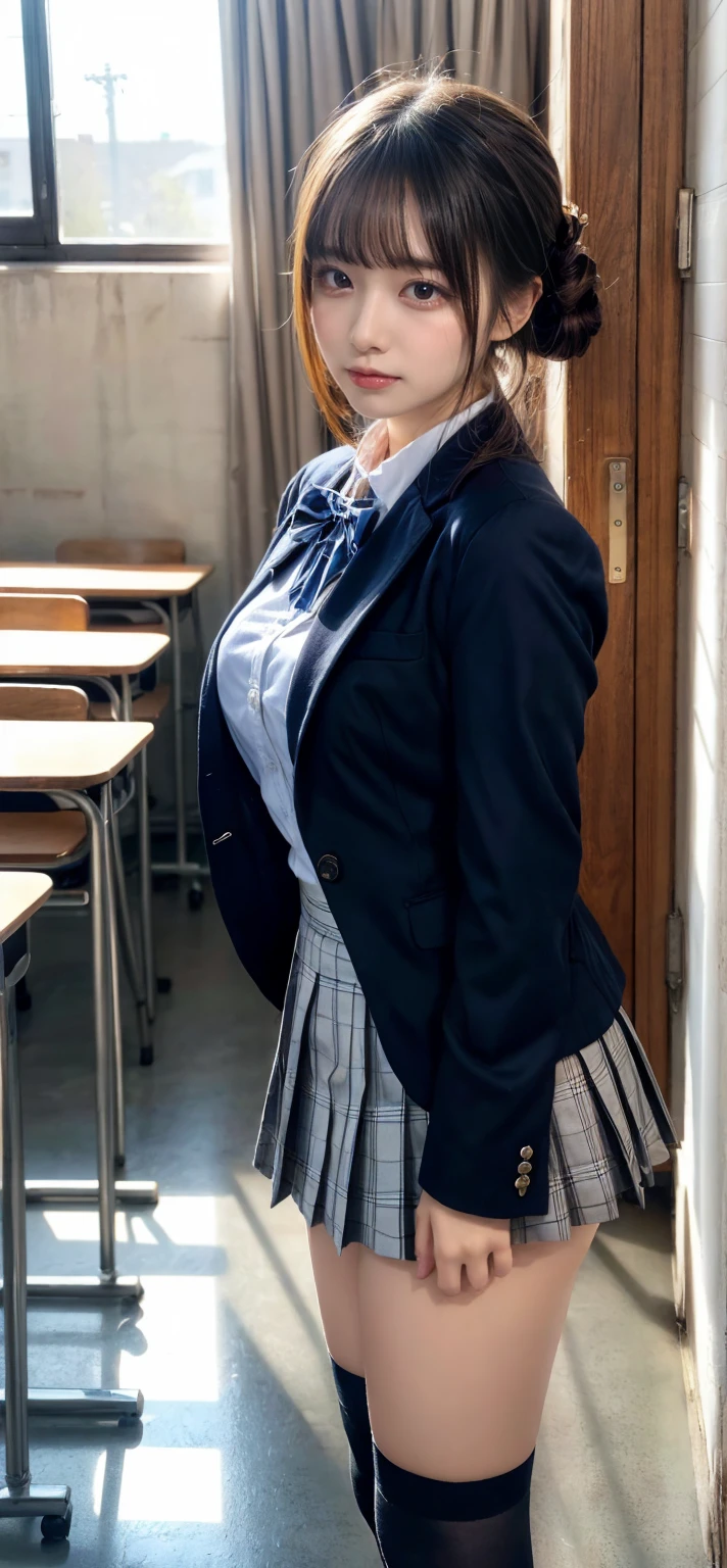 chubby, fat, (two girls are best friends in classroom), stripe school tie, school uniform in winter, __expression__, (invisible, no humans, headless, faceless:1.2), cute big breasts, (8k, RAW photo, best quality, masterpiece:1.2), (realistic, photo-realistic:1.37), photon mapping, radiosity, ((Hasselblad photography)), physically-based rendering
