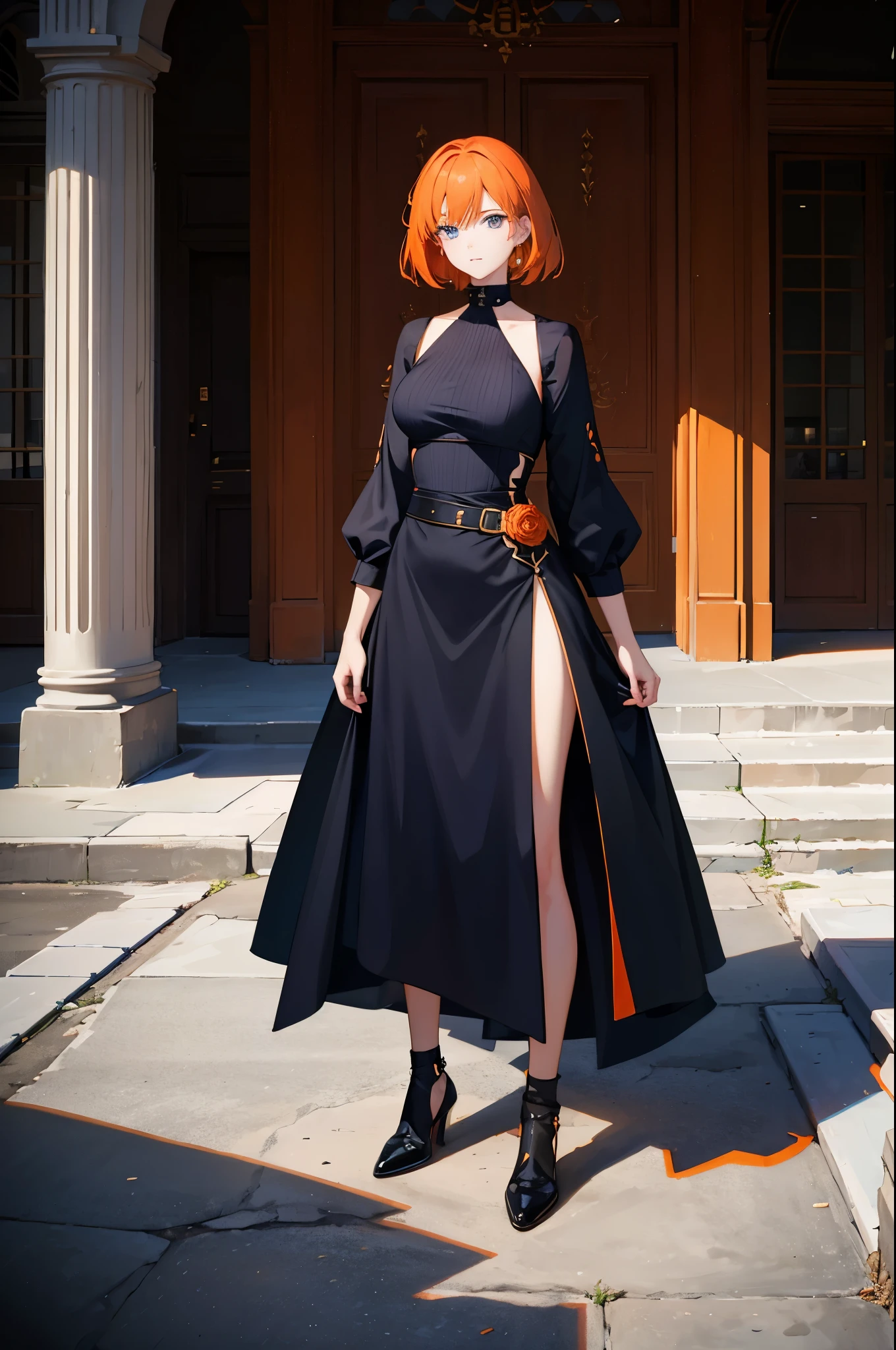 Highly detailed, High Quality, Masterpiece, beautiful, 3d, (Thorn Princess Outfit, black dress:1.1), <lora:ThornPrincessOutfit:1>, 1girl, solo, cowboy shot, Pyra \(xenoblade\), Pyra:1.2, red hair, red eyes, short hair, <lora:Char_Xenoblade_PyraMythraPneuma:0.5>, (detailed facce and eyes:1.3), smile, blush