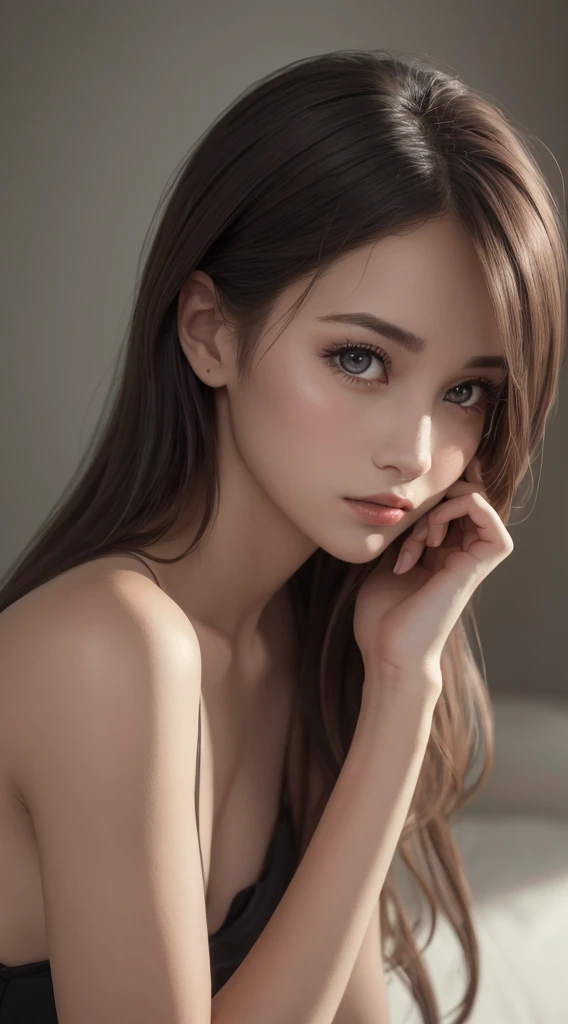 1girl, (Best Quality:1.4), (Ultra-detailed), (Detailed light), (extremely detailed beautiful face), Amazing face and eyes, Brown hair, Brown eyes, Beautiful sheer lace details, Beautiful breasts, nipples, extremely detailed CG unified 8k wallpaper, High-definition raw color photos, professional photograpy, dynamic lighting, (((Bokeh))), depth of fields,