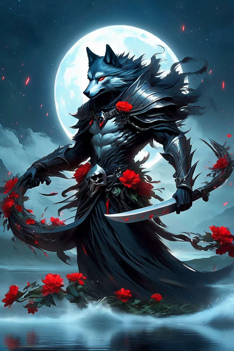 concept art (dc wilderness wolf:1.2),wild power,villain,Horror-themed Reaper from Overwatch strikes a dramatic pose in a moonlit water landscape adorned with vibrant red flowers,creating a scene that seamlessly balances elegance and mystery. The exaggerated,a huge white snake interacts around him,dynamic posture of Reaper adds a touch of theatricality to the composition. The moonlight reflects off the water's surface,casting a serene glow on the surroundings. The intricate architectural elements in the backdrop contribute to the overall aesthetic,combining elements of fantasy and reality. The vivid red flowers add a contrasting and haunting beauty to the scene,enhancing the visual impact of the character's presence. This artwork aims for a balance between the ethereal and the ominous,emphasizing Reaper's enigmatic persona in the moonlit setting.,
bleach,masterpiece,best quality,8k,HDR,. Eerie,unsettling,dark,spooky,suspenseful,grim,highly detailed,ral-blackhole,a mysterious vortex, . digital artwork, illustrative, painterly, matte painting, highly detailed