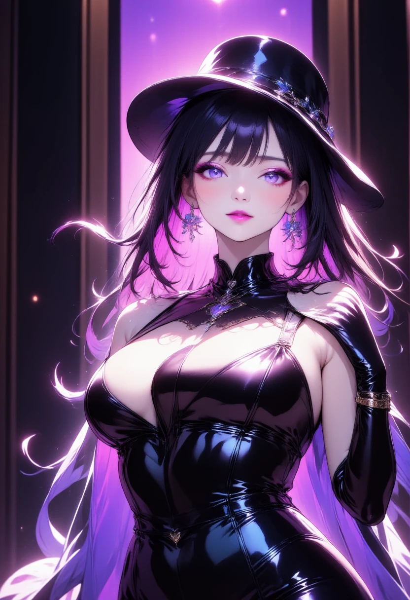 (Highest quality detail)、Realistic、8k Ultra HD、High resolution、(One Woman),(Fatal Beauty,attractive) ,(Glasses、Mysterious charm:1.1),(Big Breasts、Attractive silhouette),Ultra-detailed、High quality textures、Intricate details、Highly detailed CG、High quality shadows、Beautiful and delicate face、Beautiful and delicate eyes、Written boundary depth、Ray Tracing、20th Generation、Cute K-Pop Girls、(The Face of Ulzan in Korea)、Thin face、(URZAN-6500-v1.1:0.6)、PurerosFace_v1、Glowing Eyes、Perfect body、 Viewer Display、(Highest quality detail:1.2)、8k Ultra HD、Close-up of a woman, Realistic rendering, attractive, Real Girls, Gurwitz, role play, Realistic 3D style, 8K Portrait Rendering,(truth,truth:1.4),(Sparkling eyes girl:1.2)、cheek、Glossy Lips、Best image quality, 8k Ultra HD Full Color RAW Photos, Fujifilm(Medium format), hasselblad, Carl Zeiss, Incredible dynamic range photography(utility_art:Smooth-768:1.1),High resolution, High pixel count, Clear details, Clear images, Natural color reproduction, Noise Reduction, High fidelity, quality, Software Improvements, Upscaling, Optimized Algorithms, Professional-level retouching, 強力なスーパーevil femaleがクローズアップでポーズをとる, Black Goddess 、(Expose your shoulders), Flowing purple hair, View your audience, Highly detailed face, Blue smoke swirling around her, Love evil things, Captivating blue eyes, Dark fantasy, Esoteric arachnids lady, Spider Queen, Esoteric arachnids, Combat Stance, Sharp fangs, nature, ((Complex metallic colors in the foreground)), (( Fluid Mechanics, The most beautiful smooth scale face makeup, Smirking expression)) 、Dark blood, Onyxia、Beautiful young witch, purple hair, dark purple lips, evil, evil female, smile, Black Prom Dress, She is coming to you, Bright Blue Eyes, Surrounded by swirling pink smoke, Blood Chain, Behemoth Bones, Snake-like tentacles, Cruel Teeth, Expressions of madness, Oppressive Dungeon、 Grotesque shadows dance, The creature whispers, Stifling atmosphere, Vision problems, Visible Madness. Blade, A flash of evil intent shines, reflect (Light) Beyond the Darkness,