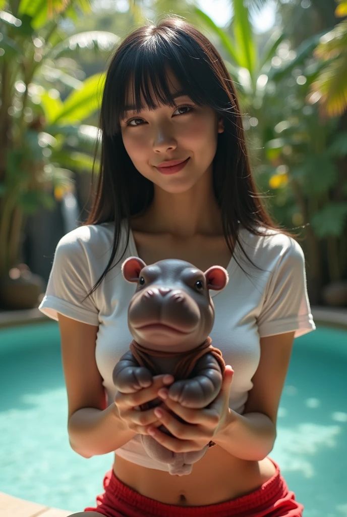 Hippo wearing strapless