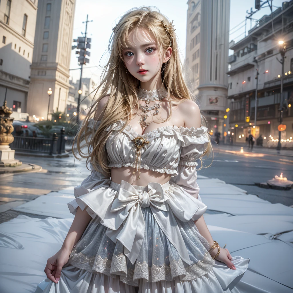 a cute girl, magical,full body,