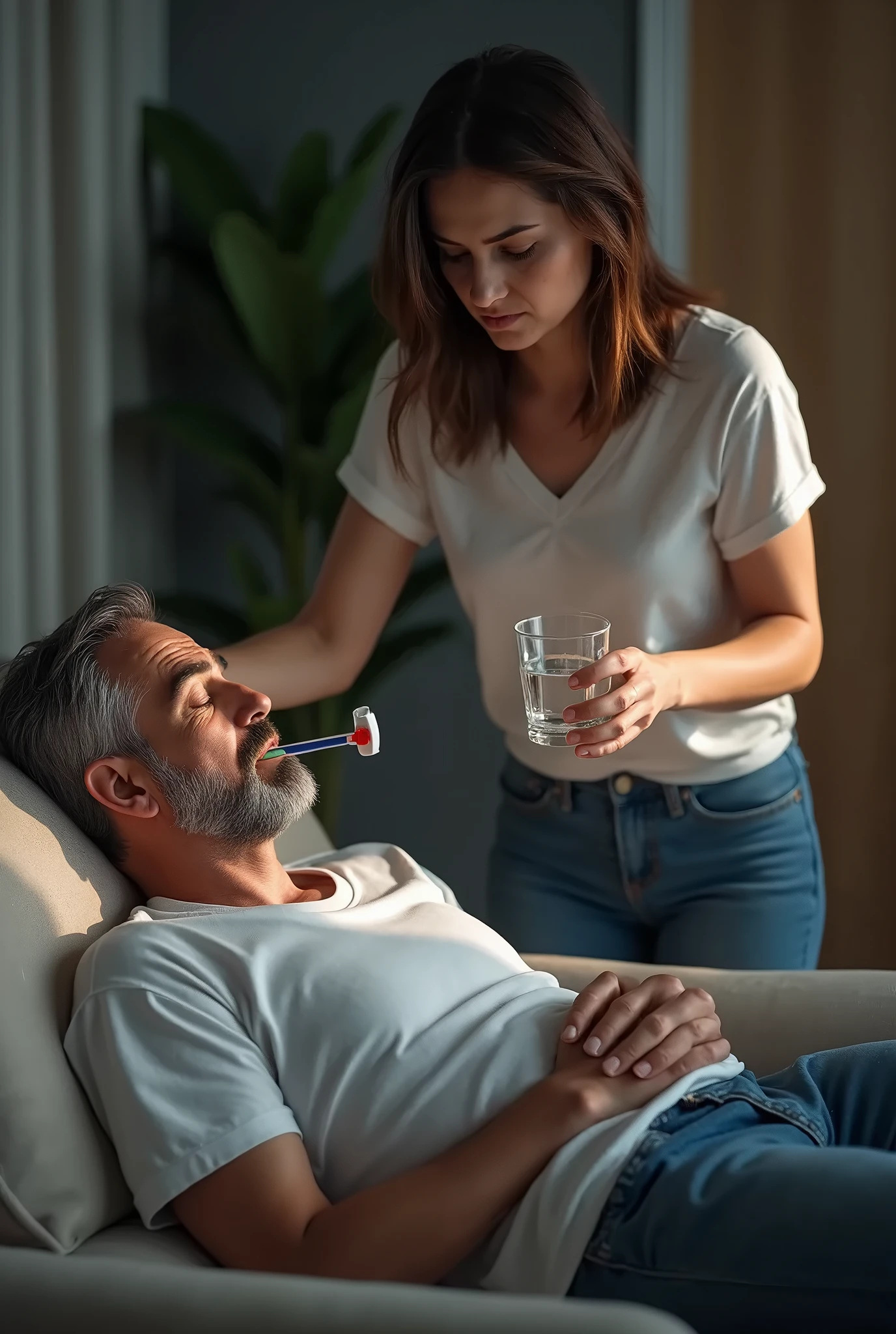 someone is holding a glass of water and a pill in their hand, offering the viewer a pill, tomar drogas que alteram a mente, homem mais velho, quack medicine, beber xarope para tosse, looking across the shoulder, um homem de 80 anos, um idoso, foto - shot, macho maduro, dementia, frail, reconfortante e familiar, uso de esteroides, Lar --auto