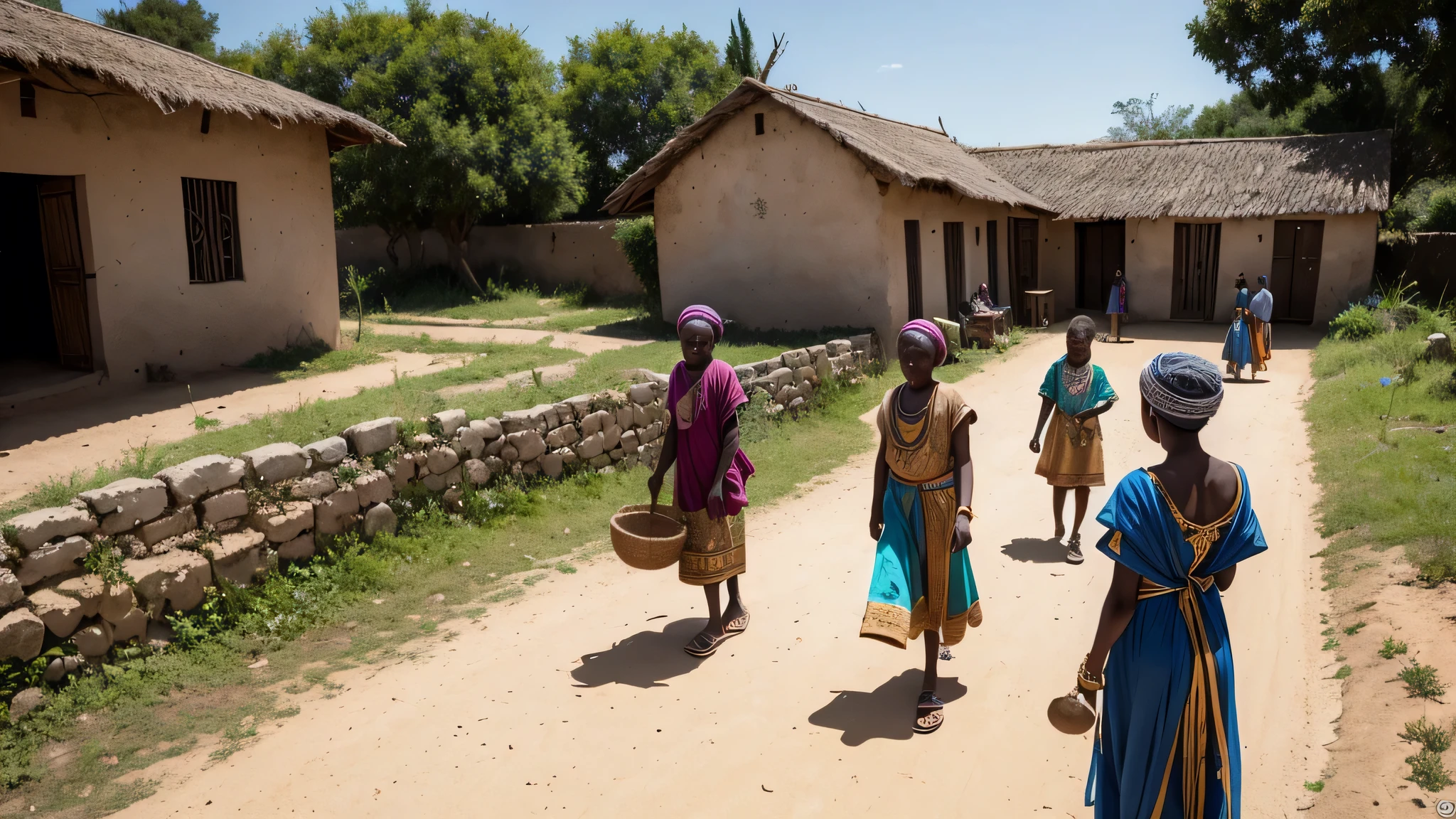 Poor people happy and grateful to God offering their goods