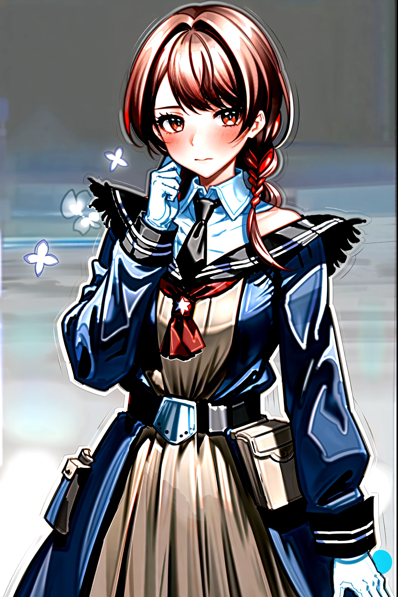 (masterpiece), (best quality), (ultra-detailed), sakura zombie, 1girl, zombie, blue skin, <lora:MinamotoSakura:1>, cowboy shot, outdoors, (truck:1.3), night