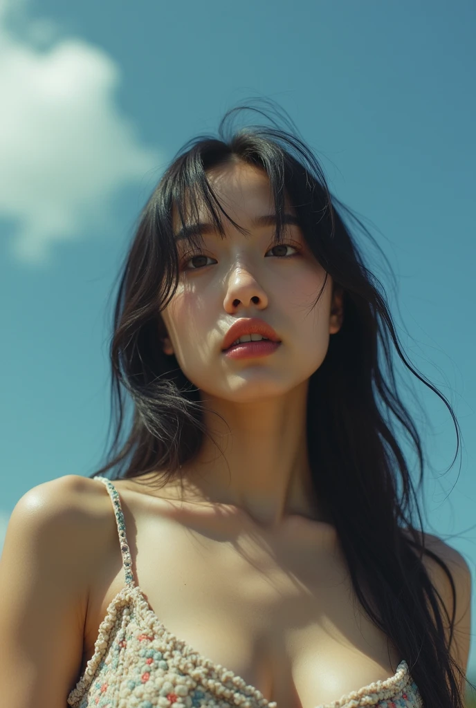4K resolution,8K resolution,beautiful,Highest quality,Absolutely wonderful,Very detailed,Ultra-high resolution,masterpiece,(Realistic:1.5),(Realistic:1.5),Increased depth of field,Cinematic Light,
One elegant mature woman,
Long black hair,(精巧なディテールのbeautiful顔:1.5),Face with a gentle expression,Transparent white skin,Very sensitive skin,Great proportions,Glamorous Body,Anatomically correct body,
Elegant high leg swimsuit,ornate designs,Gorgeous and detailed pattern,Beautifully detailed pattern,Detailed cloth texture,Decorated with lavish jewellery,
Seaside landscape at dusk,Dark clouds and a gloomy sky,delay々A desolate sandy beach that continues,Deserted beach,Dark sea surface,
(Dramatic Angle:1.5),