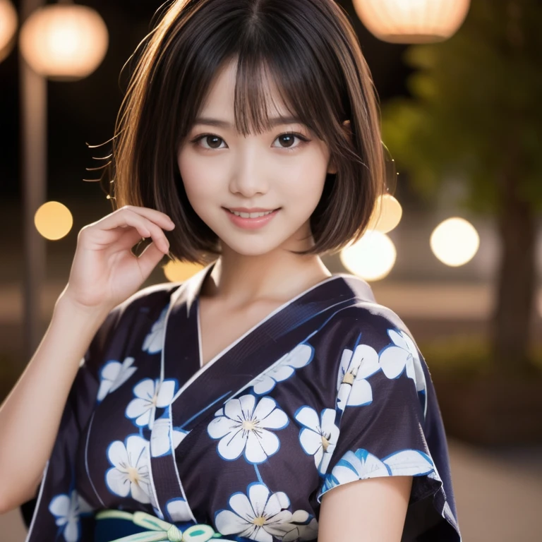 8k,Please redeem,(masterpiece:1.2),(Realistic),(Realistic:1.37),Ultra-high resolution,Female university student 1 person,Fireworks display,night,smile,Beautiful Eyes,(((Cute Yukata))),Perfect body,Perfect fingers,Professional Lighting,gravure,Detailed face and skin textures,fine grain,RAW Photos、Large Breasts、nsfw、