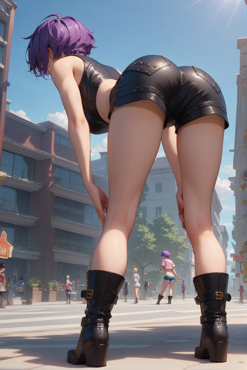 It generates a naked woman in her city square masturbating with an anal dildo