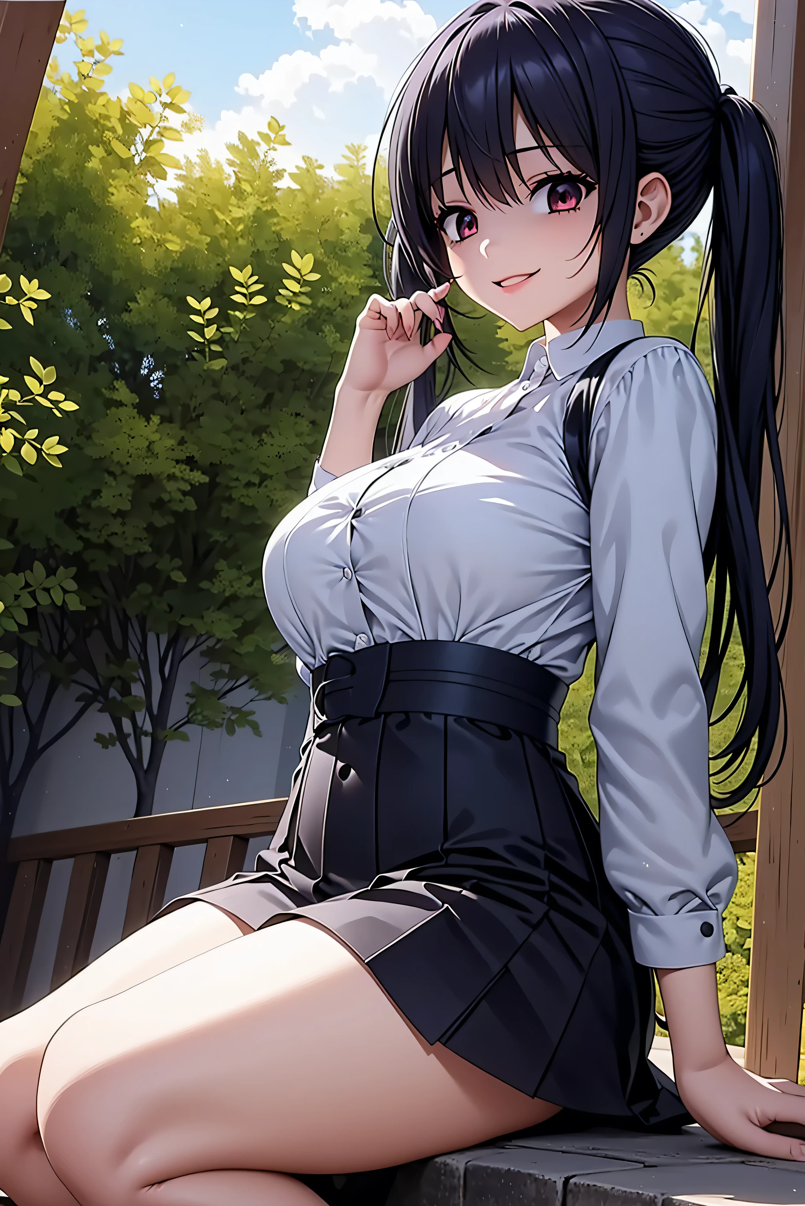 Happy Healing, Low twin tails, ba's hair, skirt, , Wrist cuff, , shorts under skirt, boots, corruption, , Half-open eyes, Wicked Smile, There are no students, Crazy Smile, Open your mouth, 1 girl, Mature Woman, Married women, Dark Magical Girl,high quality, Very detailed, Perfect Face, バッドエンドPretty Cure, Pink Twintails, ((Black ruffled bodysuit)), (Red frills), Black batnFeathered headband, Captivating smile, Shiny latex bodysuit,bad_end_Pretty Cure,Masterpiece Therapy_happy,Alone