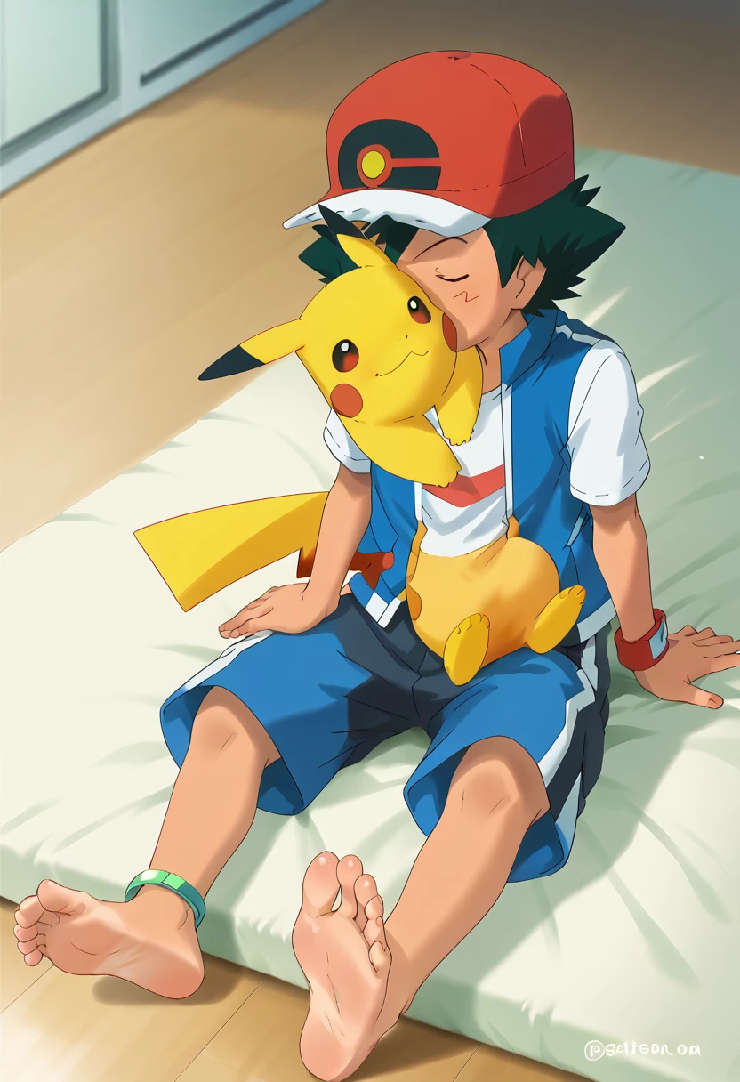 1 boy ash ketchum - pokemon x and y kiss 1 girl foot focus barefoot toes sole ankle bangle toes rings chloe cerise (pokemon) barefoot toes sole ankle bangle toes rings slime happy.colour