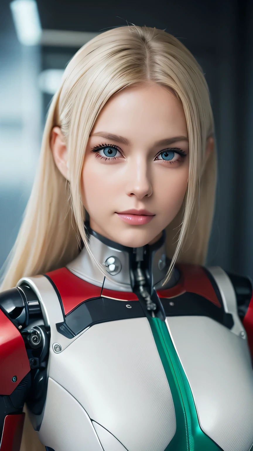 A close up of a woman in a futuristic suit with a sword - SeaArt AI