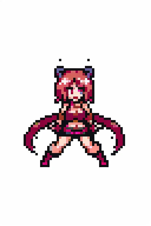 Yae Miko,pixal style ,(A white border around a dark red rectangular background:2.5),cropped shoulders,F cup,short,Simetall,High detail,Moles under eyes, Heart-shaped pupils,Love pupils,sexy bunny suit with bunny ears and high heels ,highly rendered,detailed face with full body shot feet to head standing up