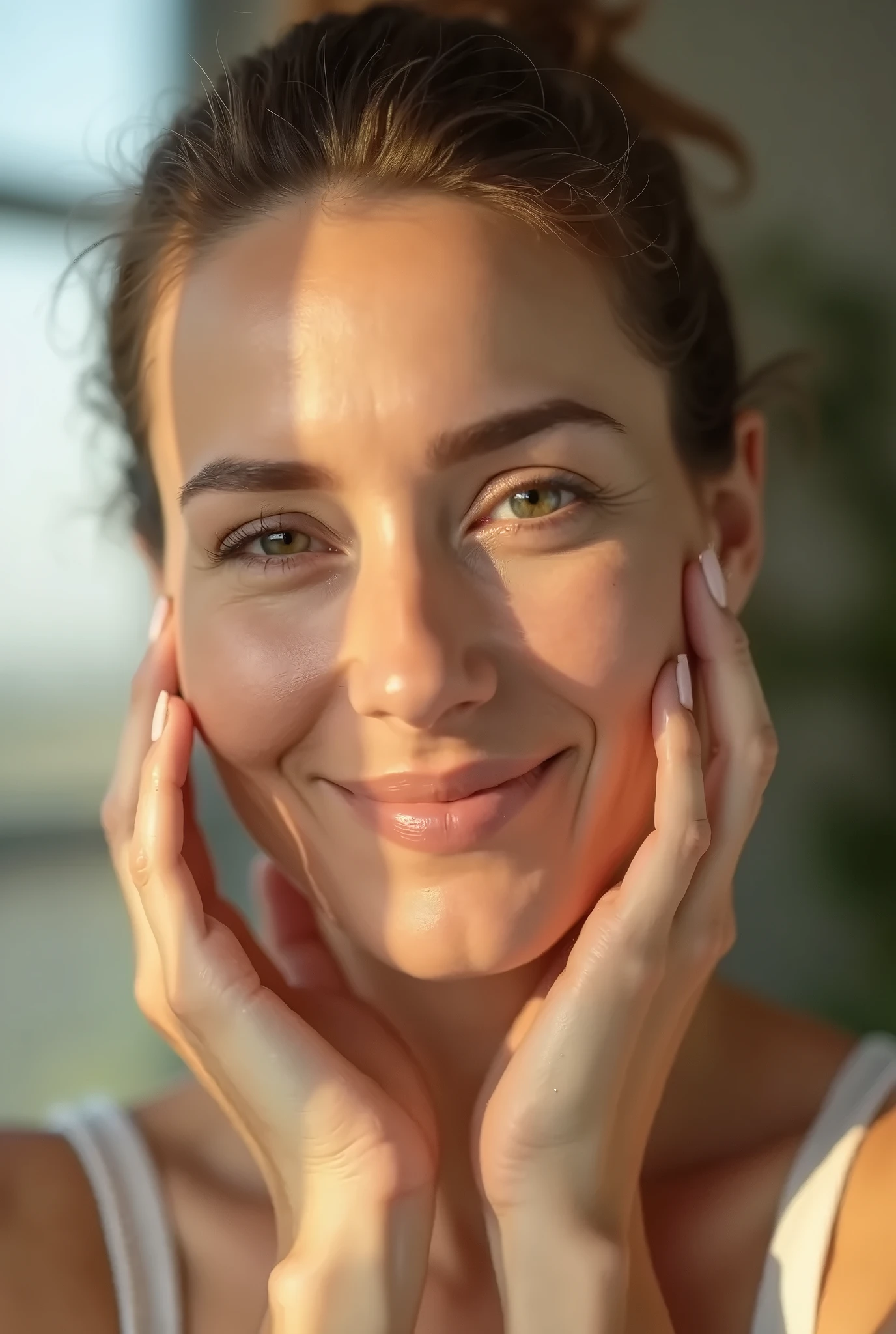 cinematic photo cinematic photo photorealistic, 8k uhd, front view, natural lighting, raw, rich, intricate details, key visual, atmospheric lighting, 35mm photograph, film, bokeh, professional, 4k, highly detailed, naked,smiling, (freckles:0.3) . 35mm photograph, film, bokeh, professional, 4k, highly detailed (boobs out) (naked)