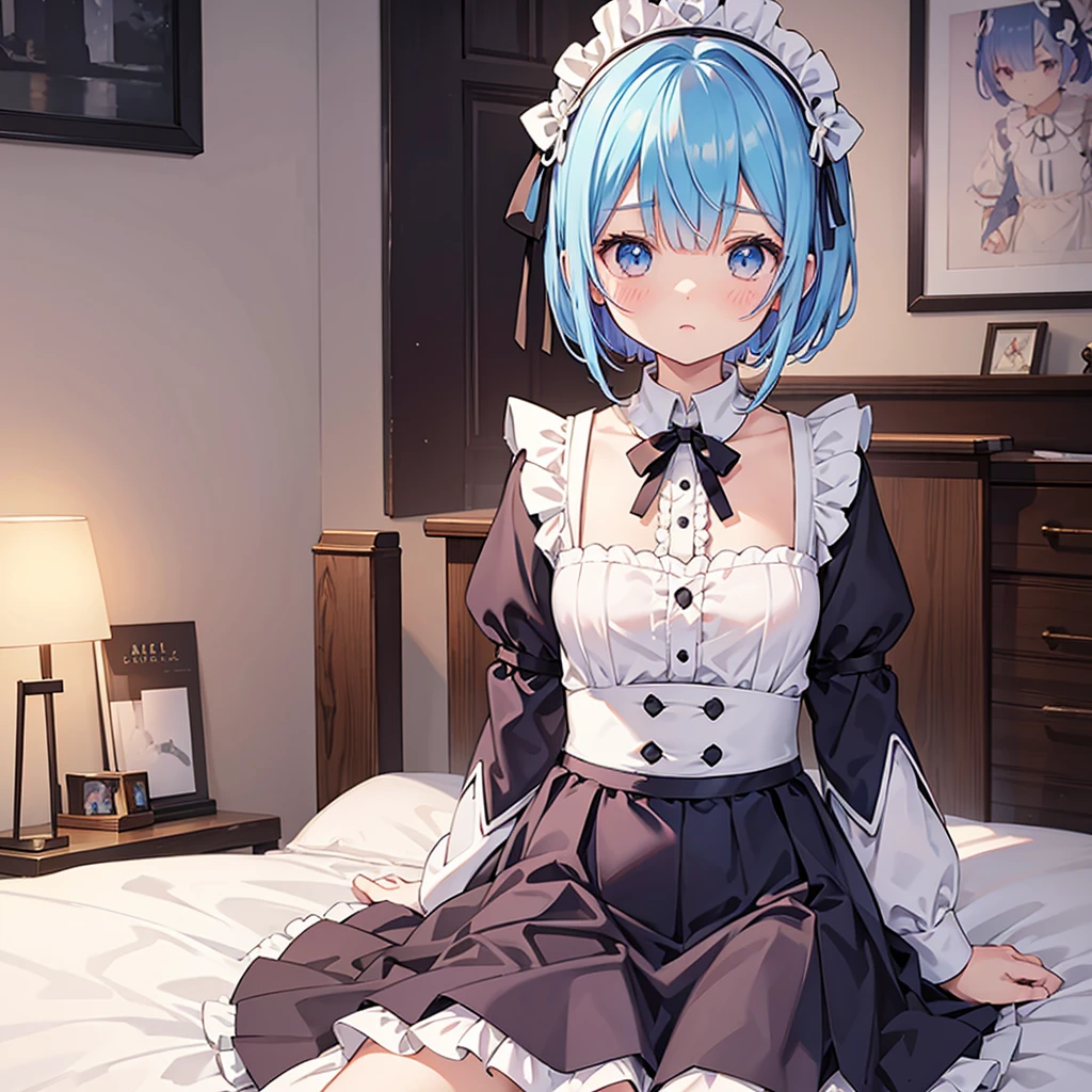 rezero, rem, Close range, maid, Eureka, japanimation, solo, schoo uniform, my room
