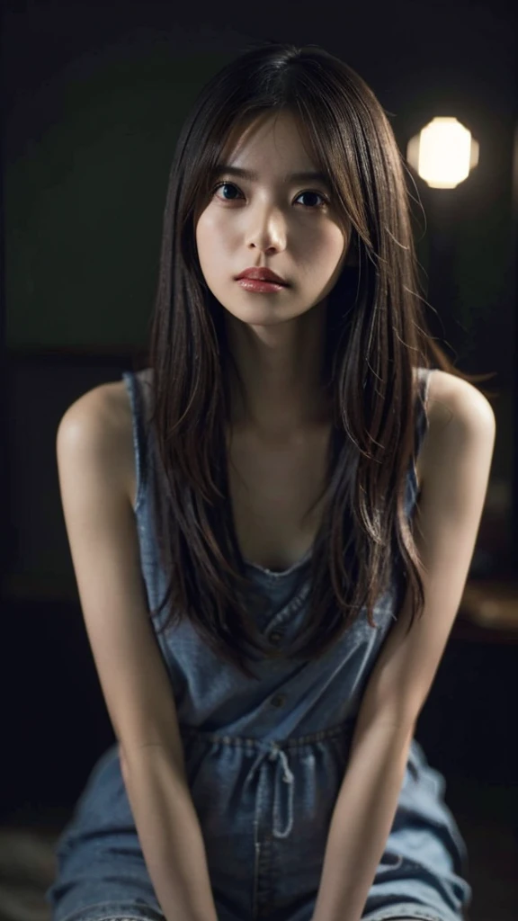 (8k、RAW Photos、highest quality、masterpiece:1.2)、(Realistic、Realistic)、1 girl、((Underground Prison、Tied up、Disheveled Hair、Dim Light、Completely naked、Torn clothes、Dirty Face、Body leaning against wall、、face down、Dark look))、Lots of eyelashes、Glowing eyelids、skeletally correct