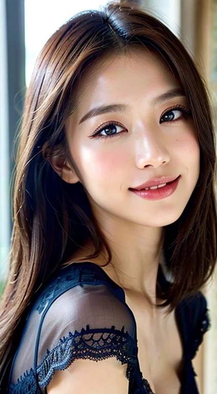 ((8k, highest quality, masterpiece、Realistic、Ultra-high resolution))、((Japanese women))、((Black long hair))、(Small breasts)、((thin thin eyebrows))、(((A mole in the corner of the eye)))、((Face is golden ratio))、smile、Town、((Beautiful Face))、Beautiful Eyes、Delicate face、Tight jeans、White blouse、(From the knee up)、Belly button