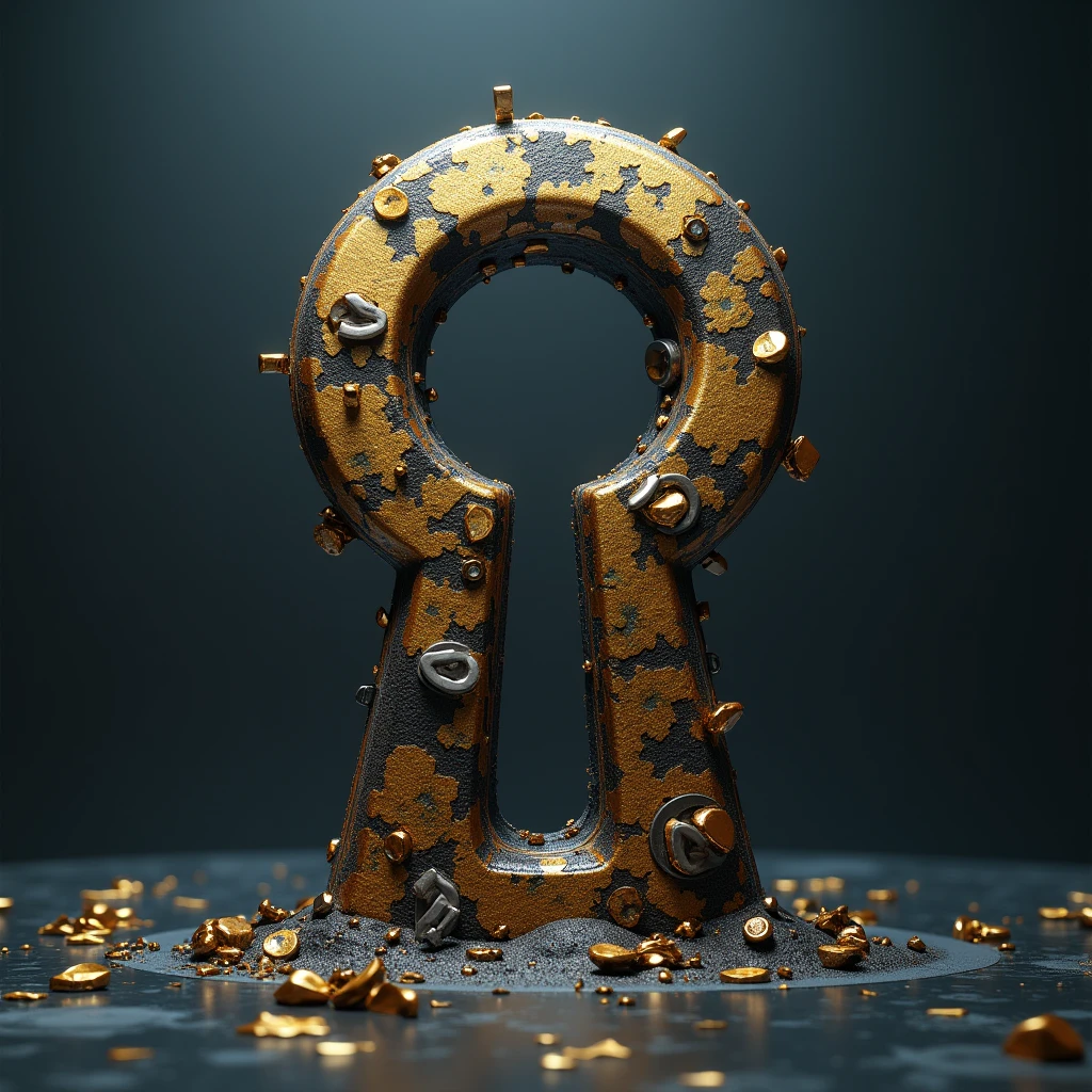 Keyhole Icon, conceptual installation art, 3D, digital graphic CG, ultra detailed, absolutely resolution, best quality