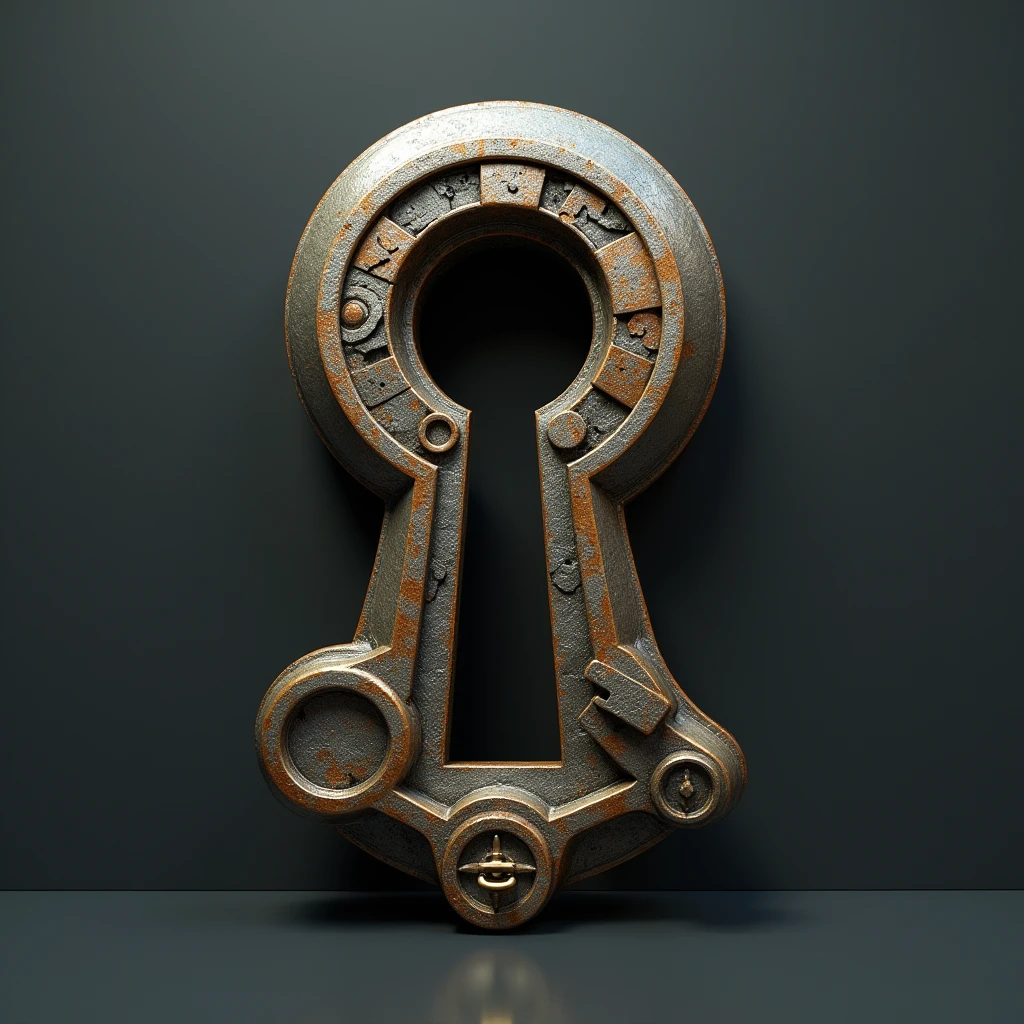 Keyhole Icon, conceptual installation art, 3D, digital graphic CG, ultra detailed, absolutely resolution, best quality