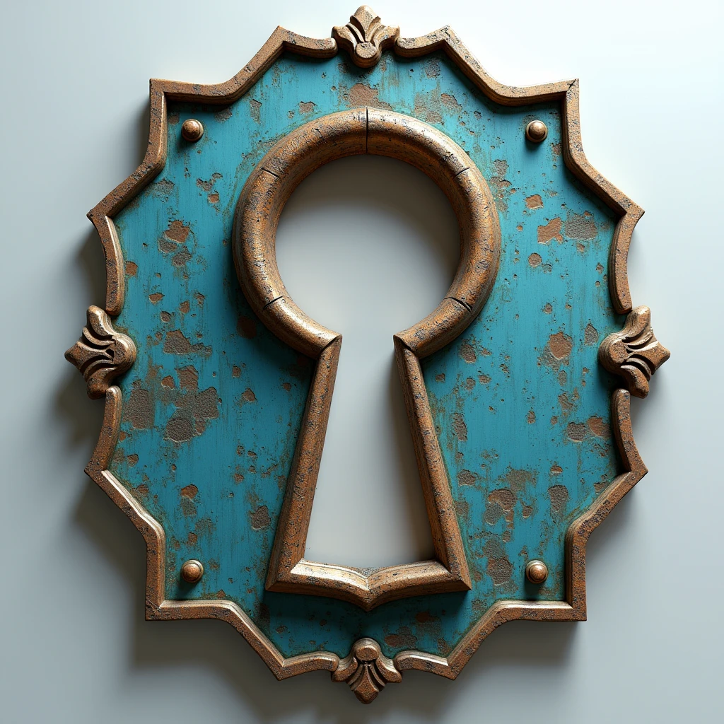 Keyhole Icon, conceptual installation art, 3D, digital graphic CG, ultra detailed, absolutely resolution, best quality