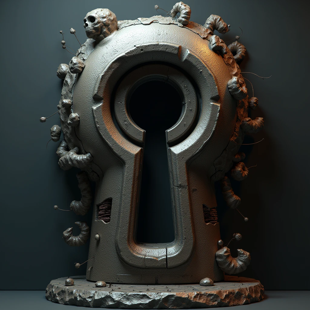 Keyhole Icon, conceptual installation art, 3D, digital graphic CG, ultra detailed, absolutely resolution, best quality